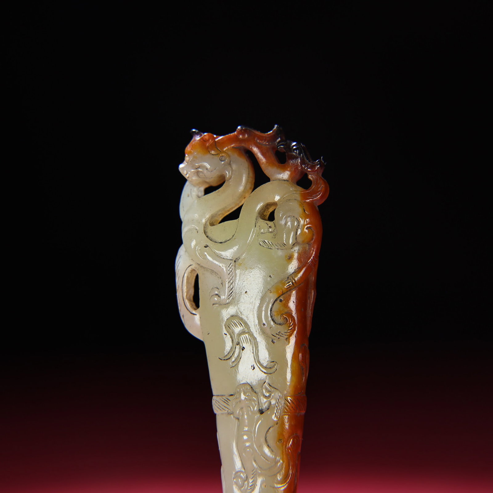 An Exquisite White Jade Chi-Dragon Pattern Pendant - 2