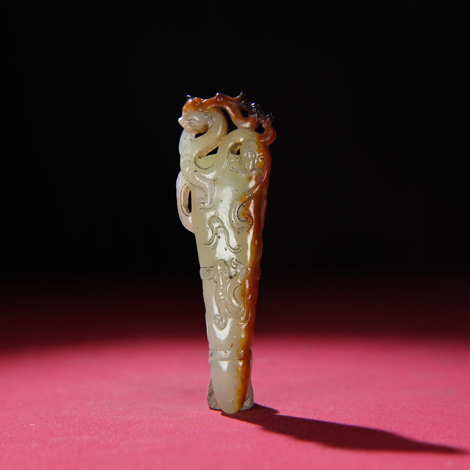 An Exquisite White Jade Chi-Dragon Pattern Pendant - 3