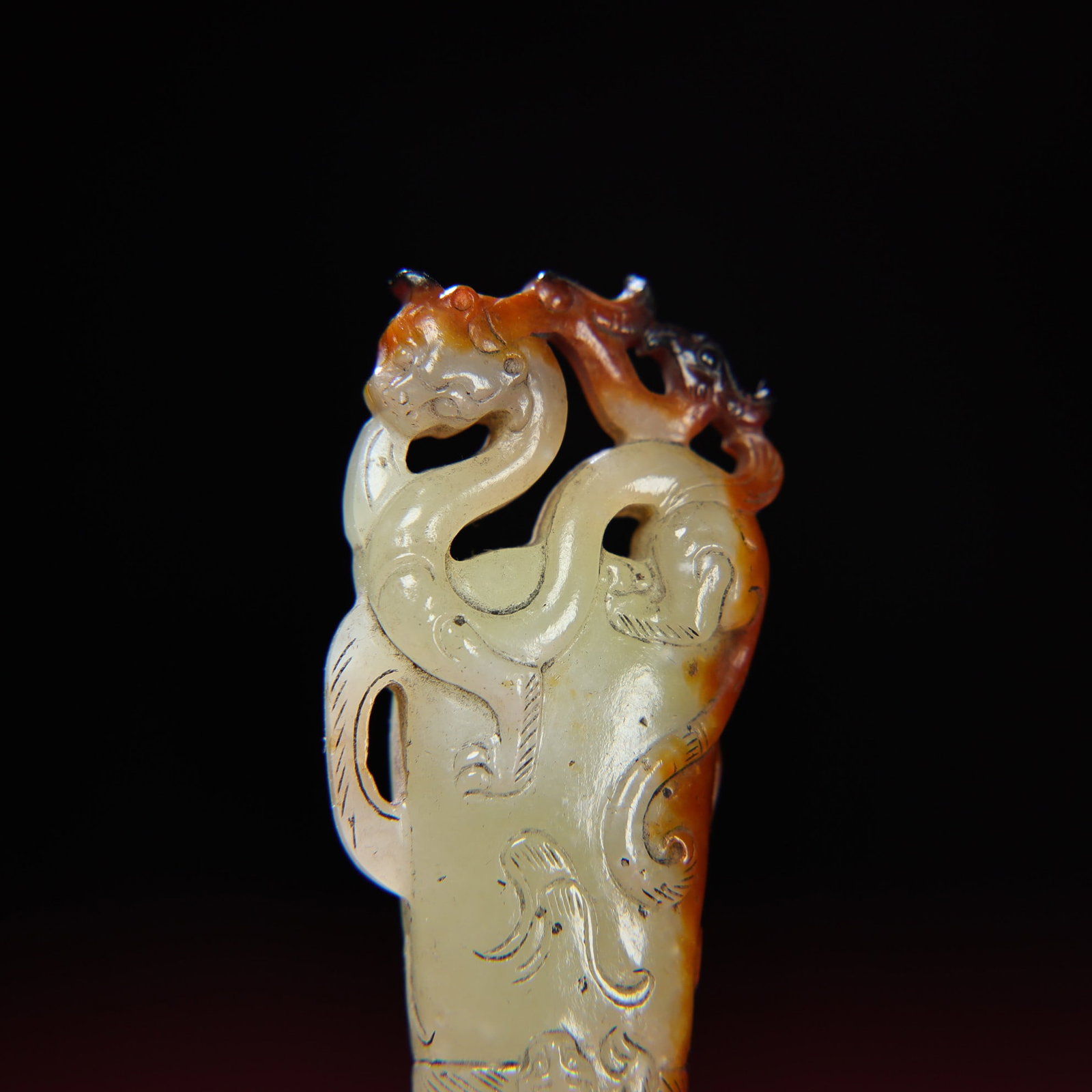 An Exquisite White Jade Chi-Dragon Pattern Pendant - 5