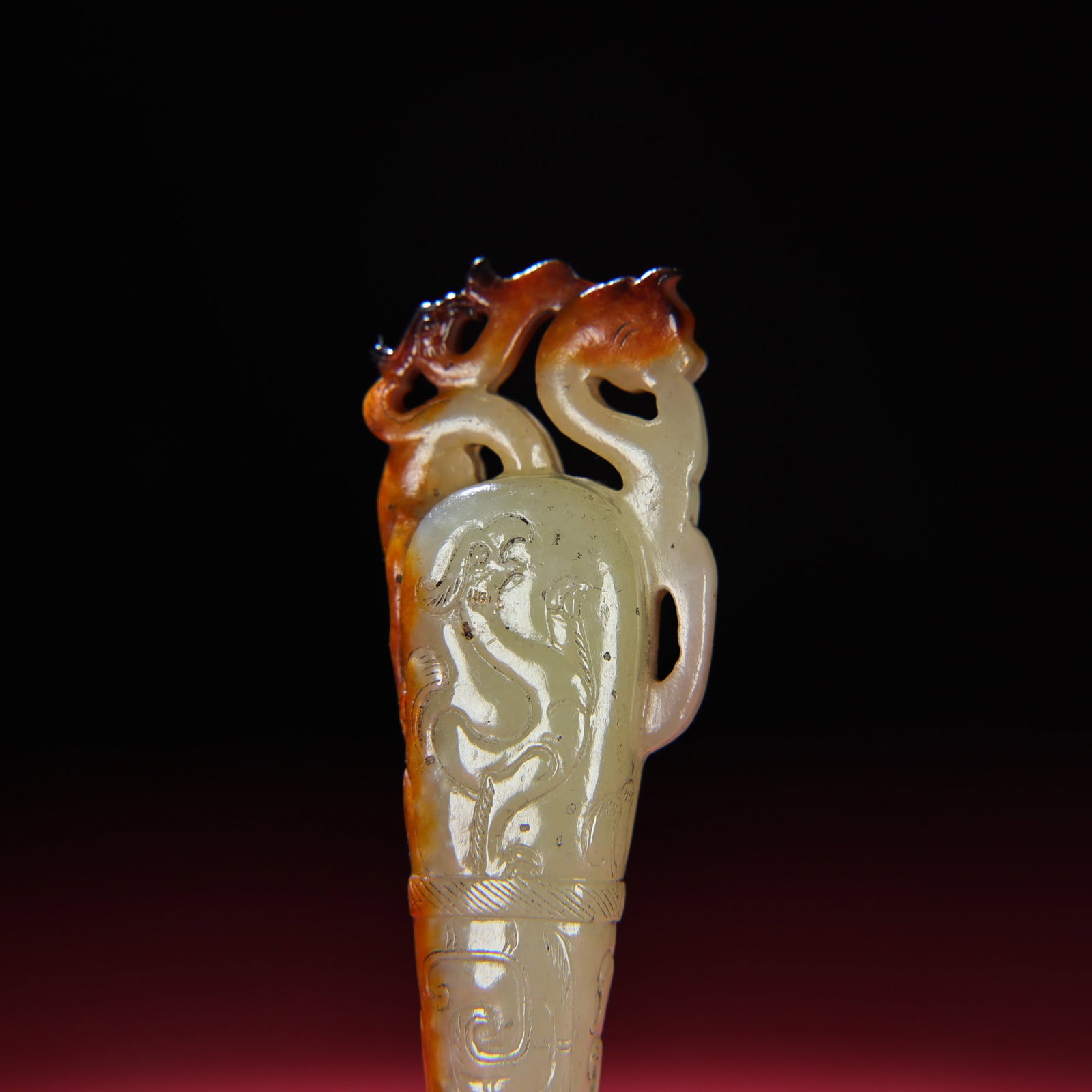 An Exquisite White Jade Chi-Dragon Pattern Pendant - 6