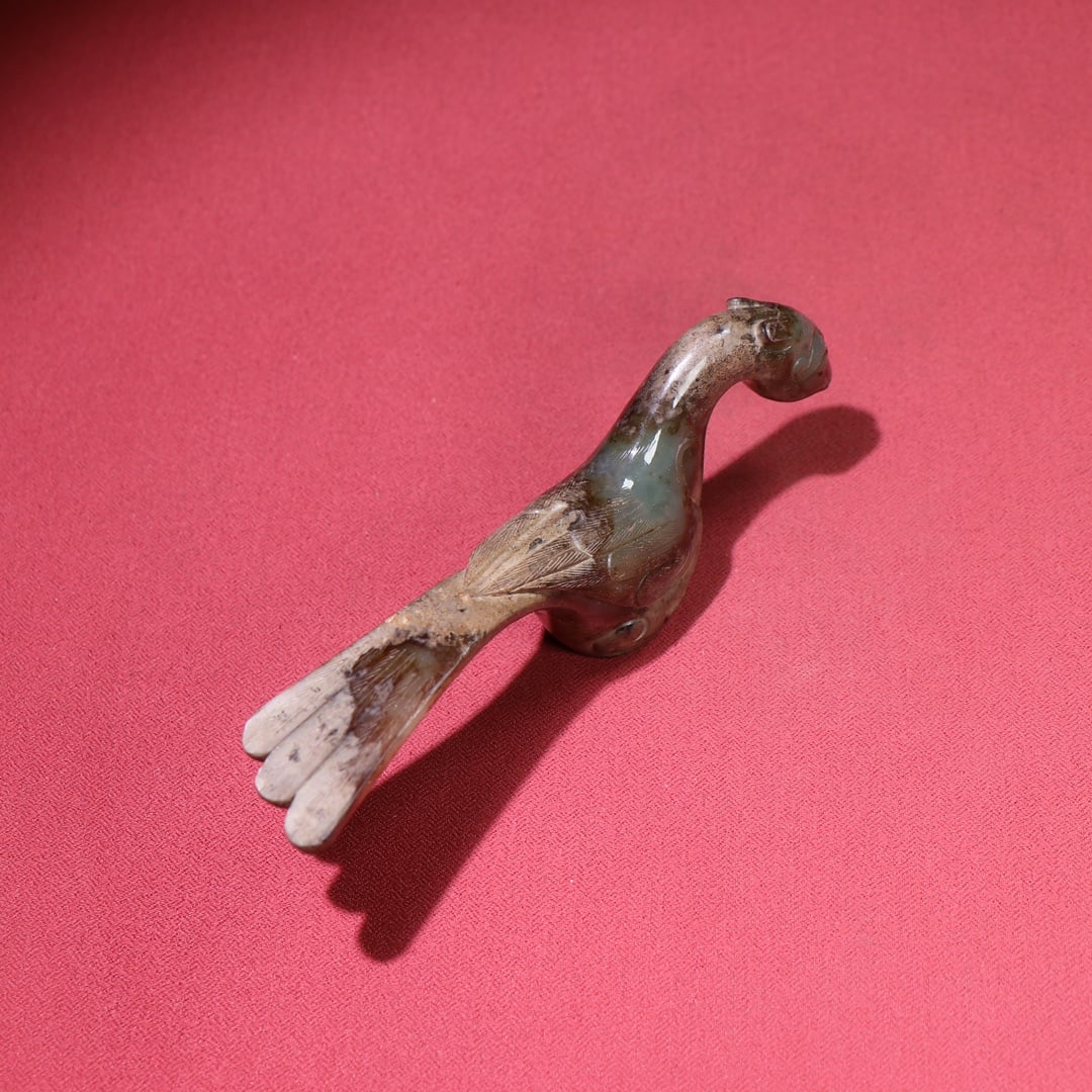 An Exquisite White Jade Phoenix Ornament - 8