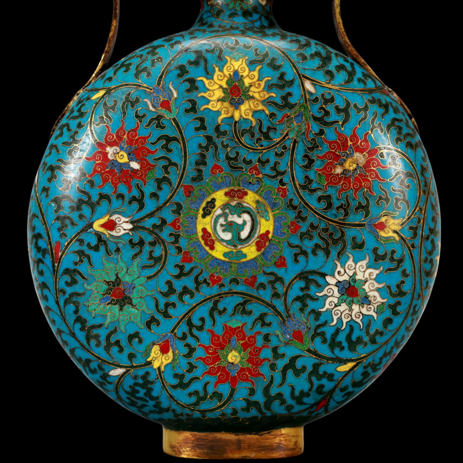 A Exquisite Cloisonne Gilt Bronze Lotus Pattern Dragon Pattern Vase - 3