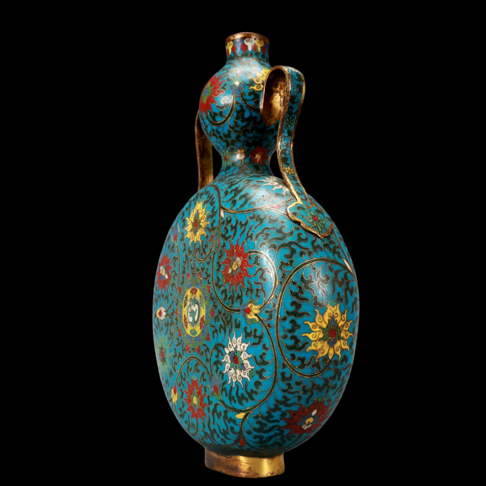 A Exquisite Cloisonne Gilt Bronze Lotus Pattern Dragon Pattern Vase - 5