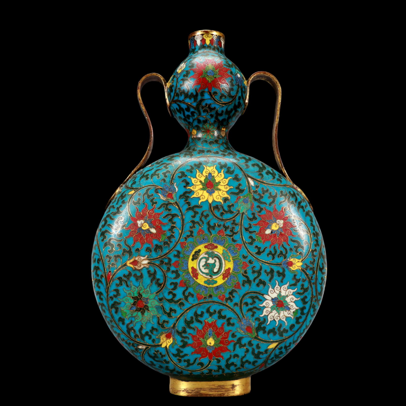 A Exquisite Cloisonne Gilt Bronze Lotus Pattern Dragon Pattern Vase - 6