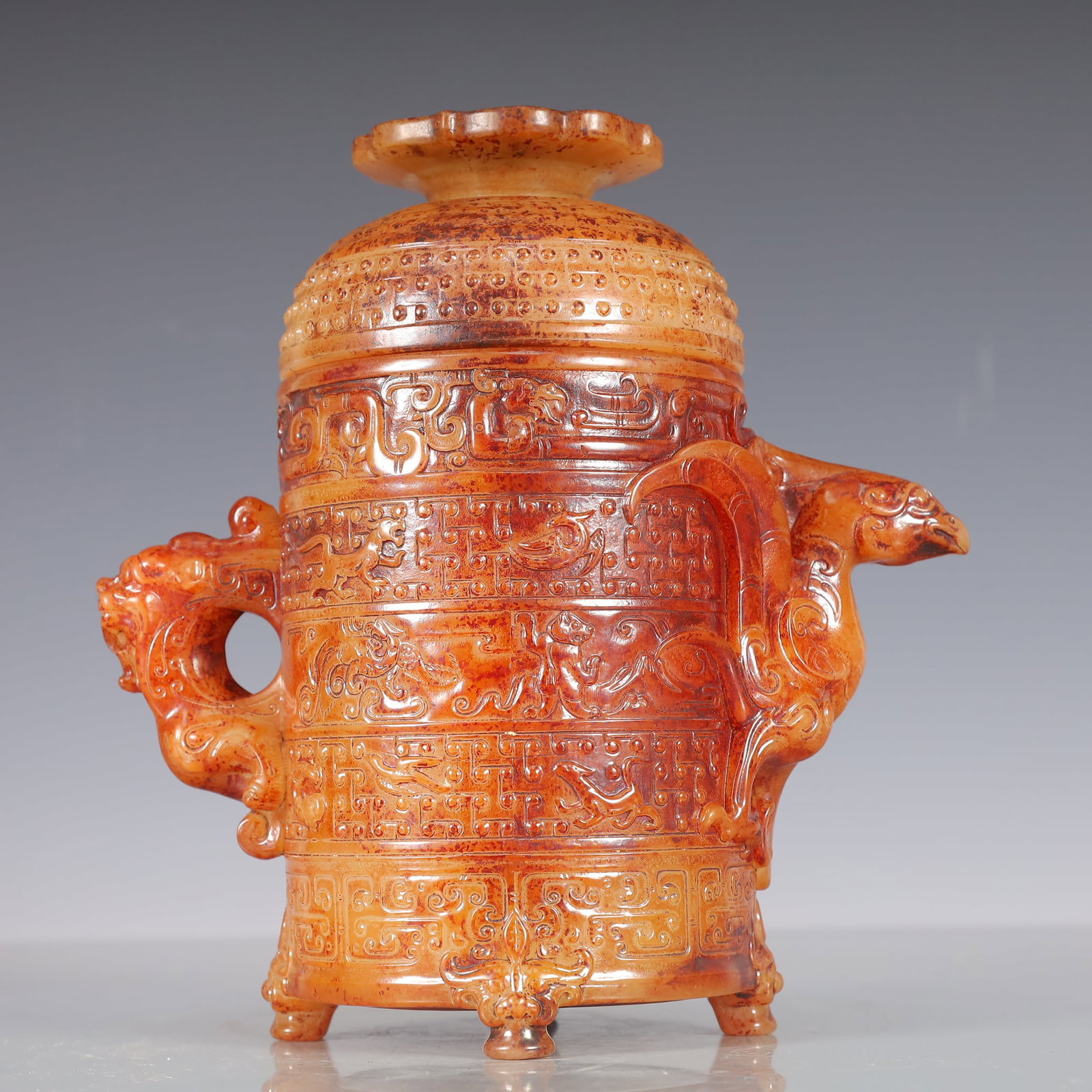 A Exquisite Gao Guyu Dragon and Phoenix Pattern Jar - 6