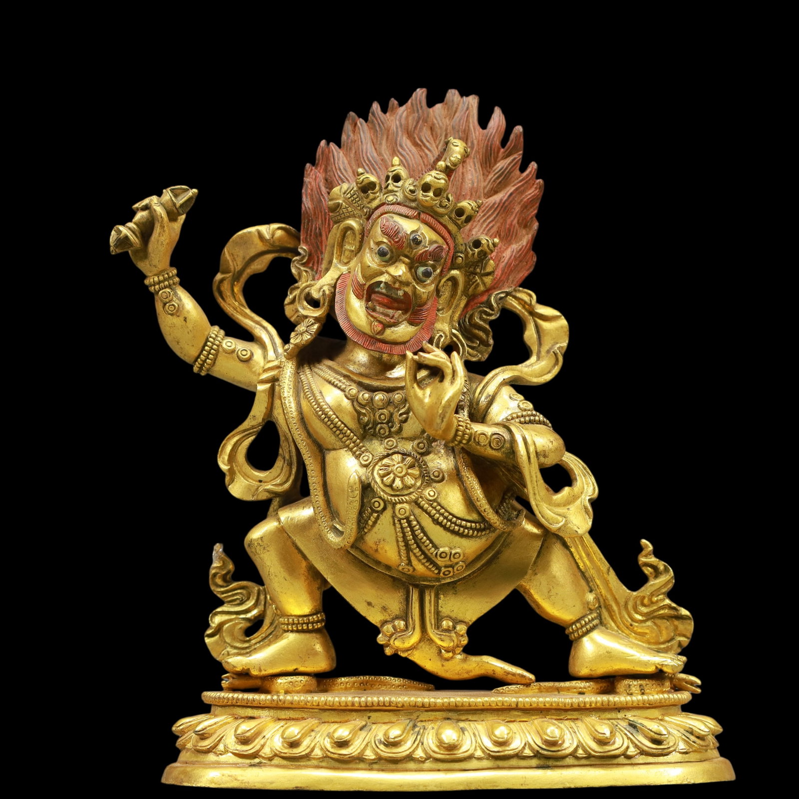 A Exquisite Gilt Bronze Statue of Mammon: A Exquisite Gilt Bronze Statue of Mammon Ming Dynasty, China Size:5.1inx2.6inx6.3in Weight:1400g铜鎏金财神佛像 中国明代