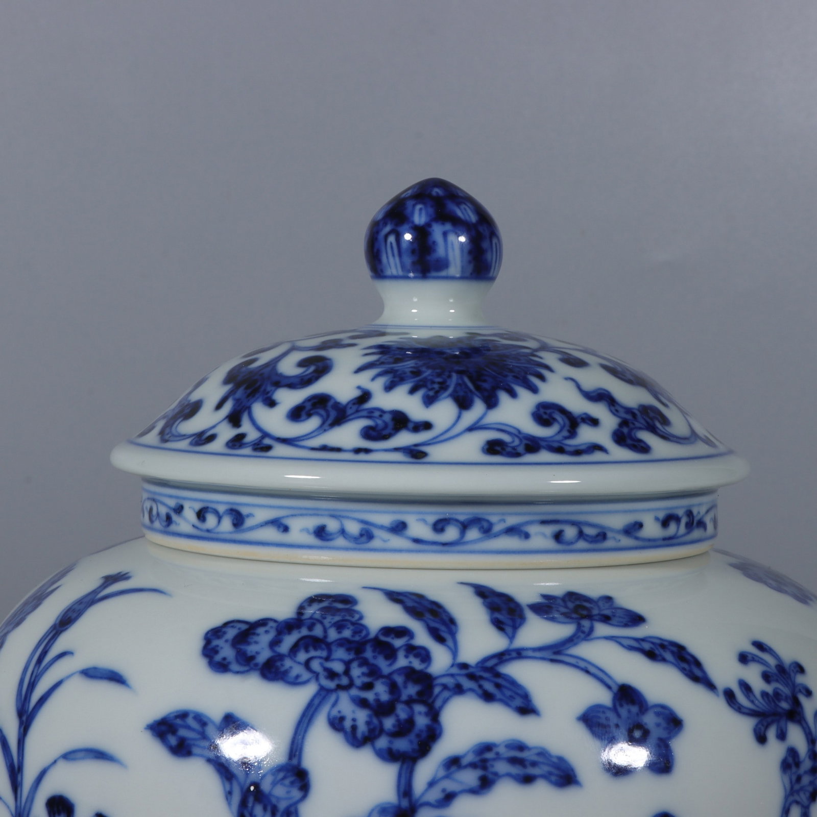 An Exquisite Blue and White Flower Pattern Lotus Pattern Jar - 4