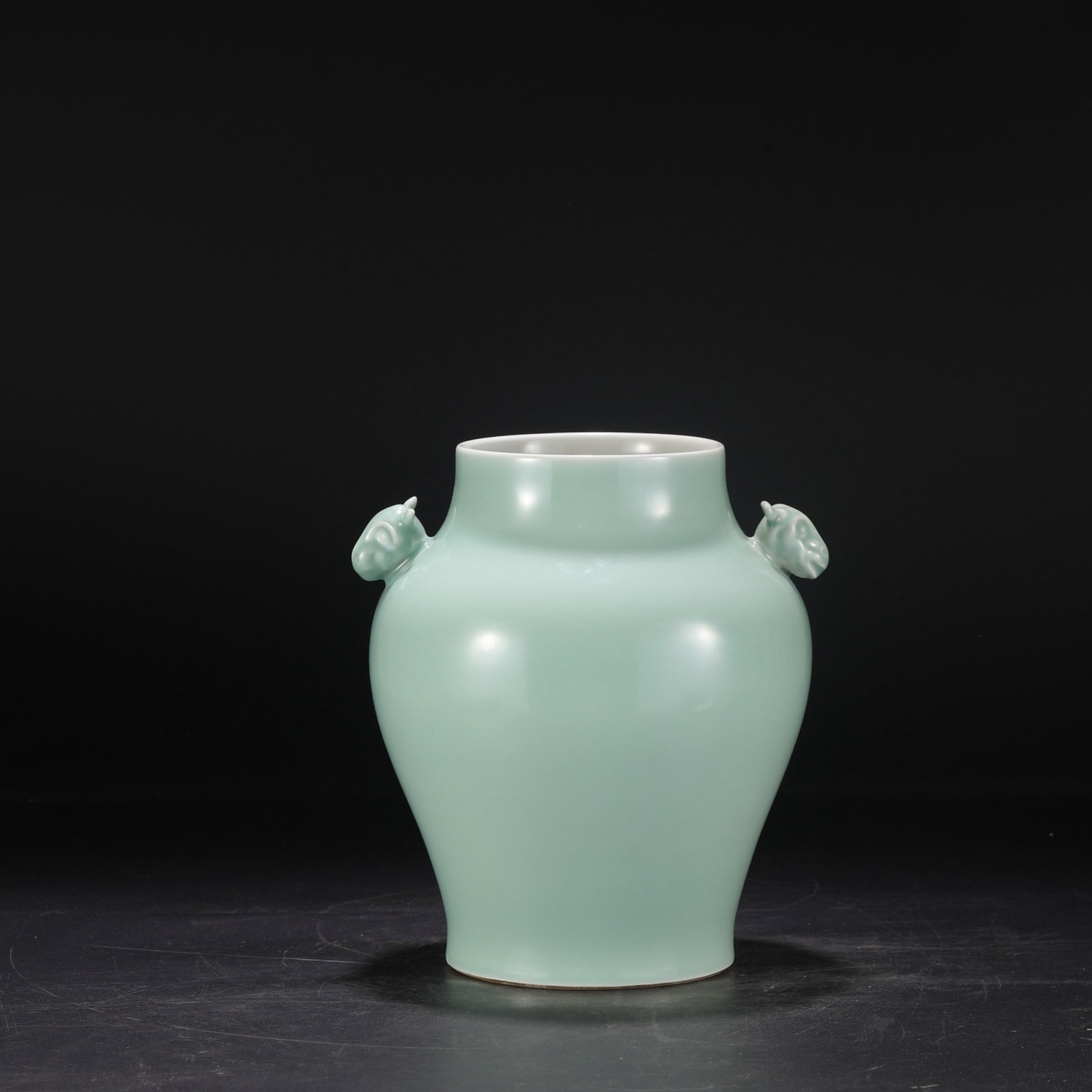 An Exquisite Celadon Glazed Beast-Ears Jar - 2