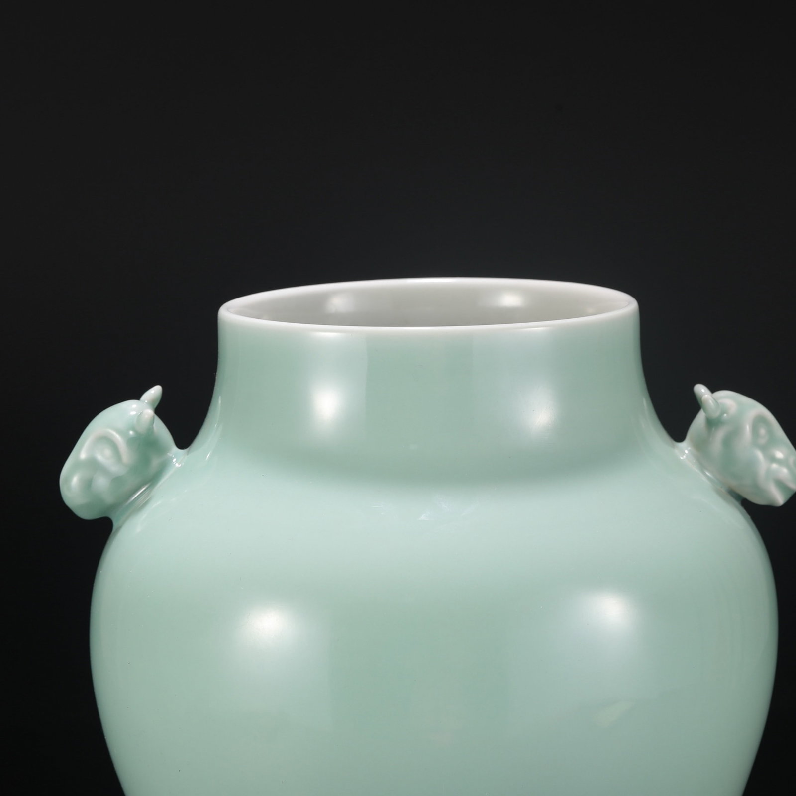 An Exquisite Celadon Glazed Beast-Ears Jar - 3