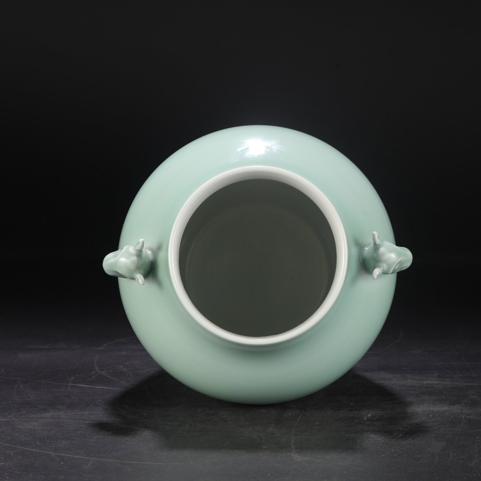 An Exquisite Celadon Glazed Beast-Ears Jar - 5