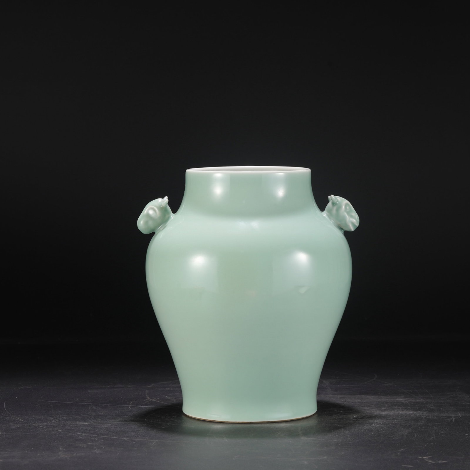 An Exquisite Celadon Glazed Beast-Ears Jar - 7