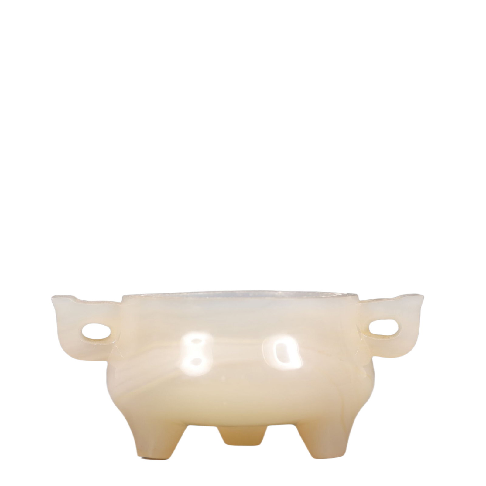 An Exquisite Agate Double-Ears and Tripod Censer: An Exquisite Agate Double-Ears and Tripod Censer,Qing Dynasty, China,Size:3.7inx2.6inx1.6in Weight:150g 玛瑙双耳三足香炉,中国清代