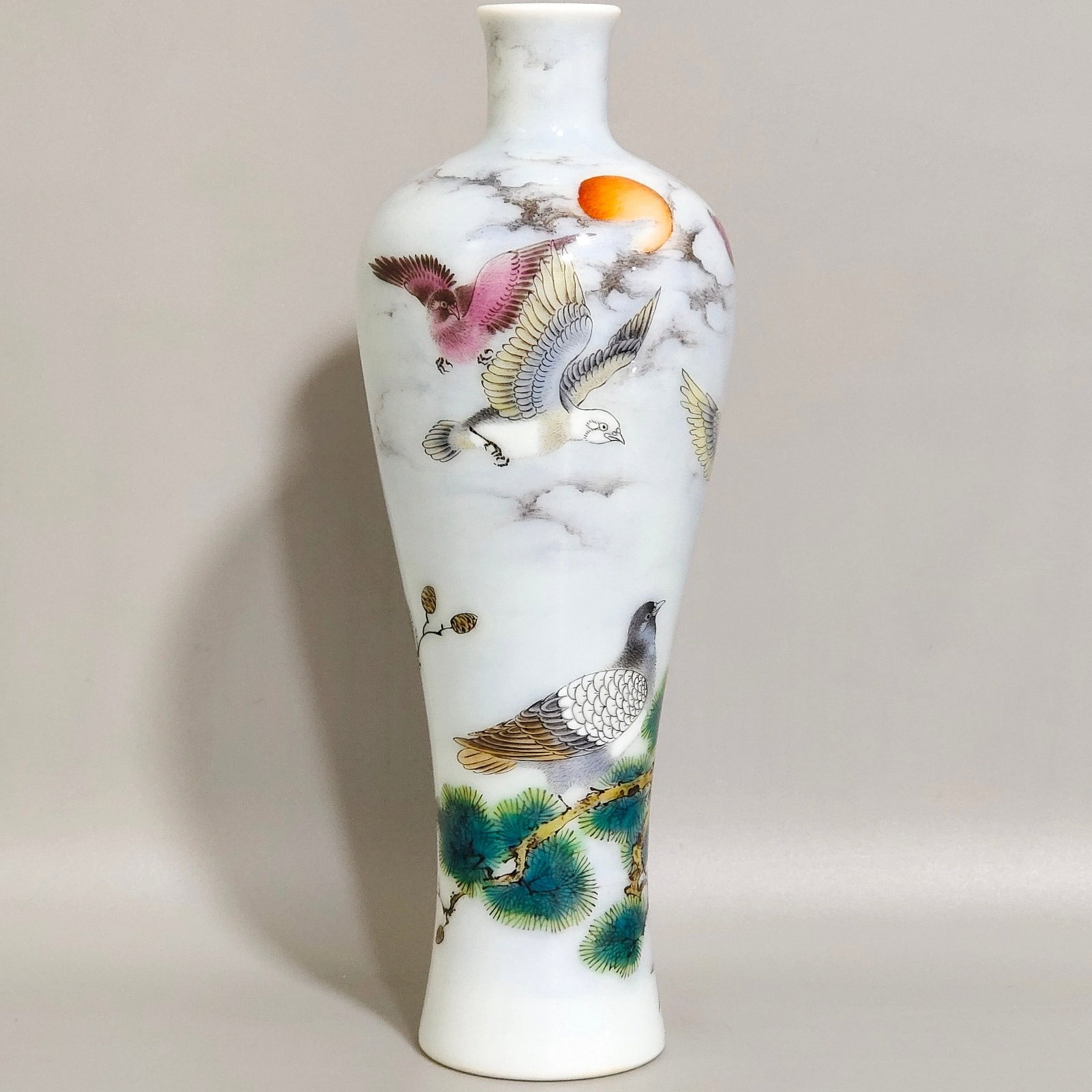 An Exquisite Famille-Rose Pine and Eagle Pattern Vase - 2