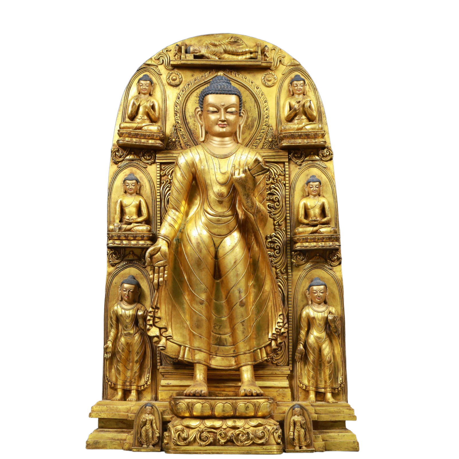 A Solemn Gilt Bronze Statue of Sakyamuni (1 of 9)