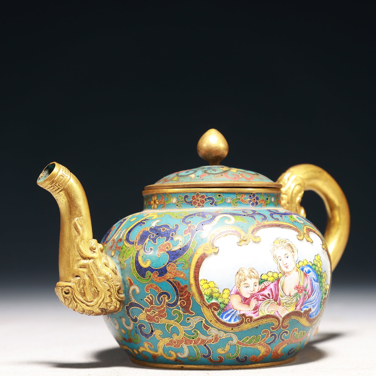 An Exquisite Cloisonne Figure Pattern Teapot - 4