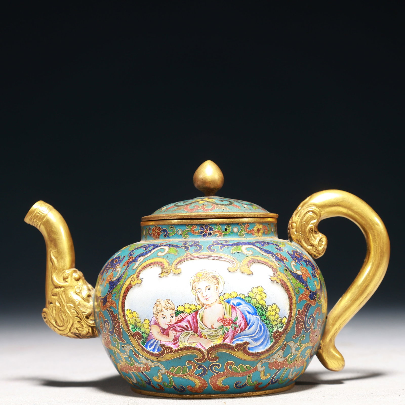 An Exquisite Cloisonne Figure Pattern Teapot - 5