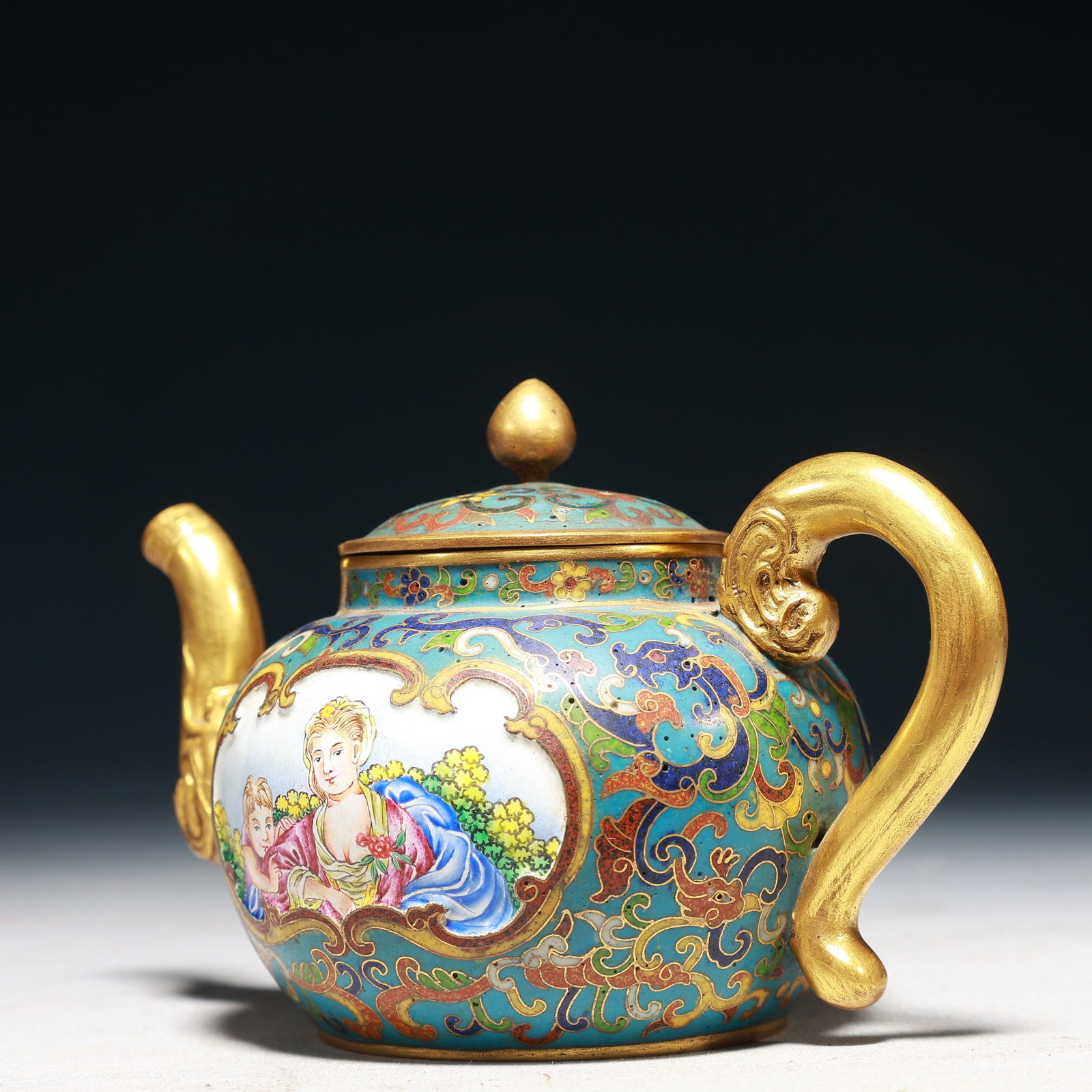 An Exquisite Cloisonne Figure Pattern Teapot - 6