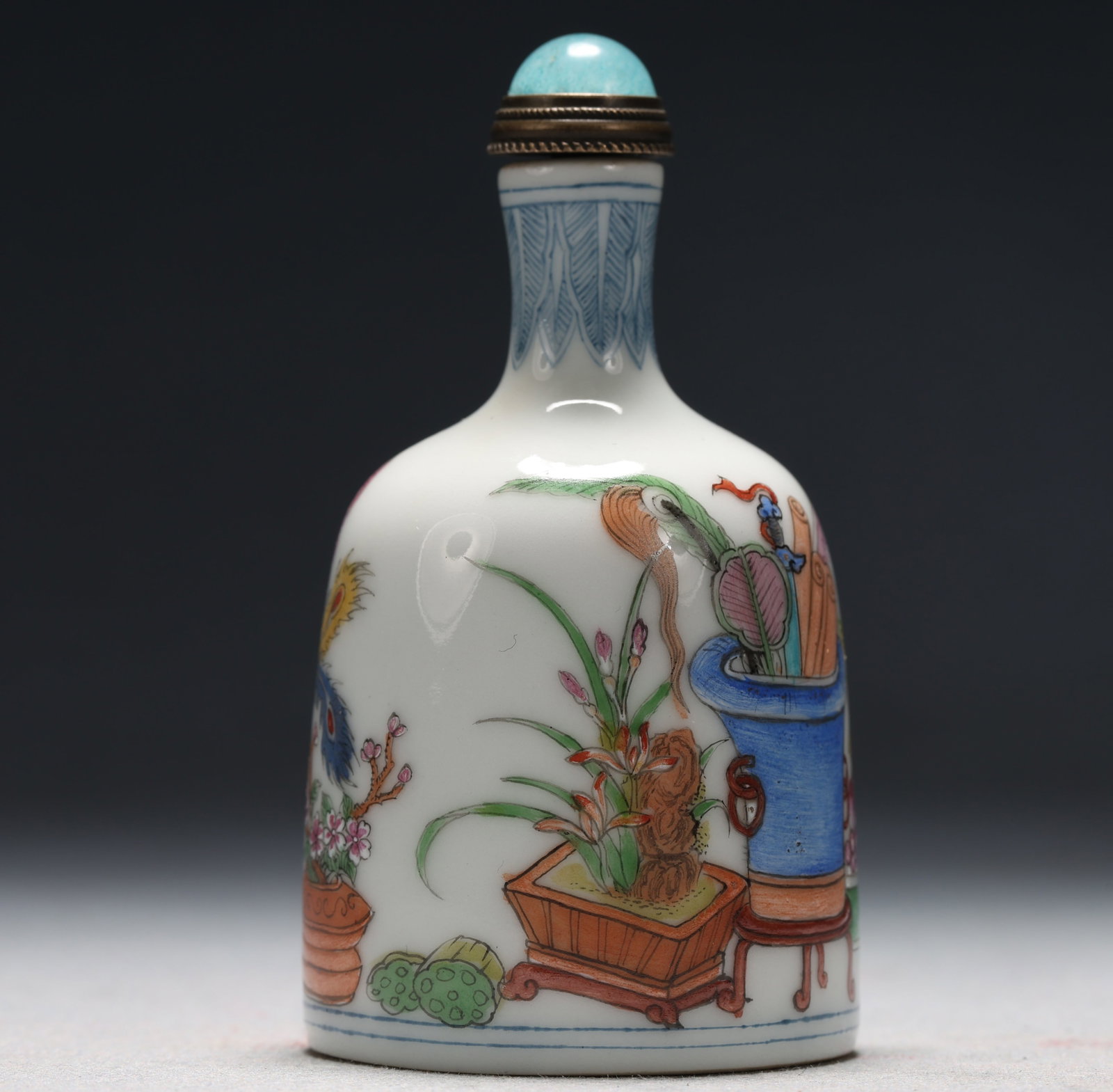 A Fine Enamel Flower Pattern Porcelain Snuff Bottle - 5