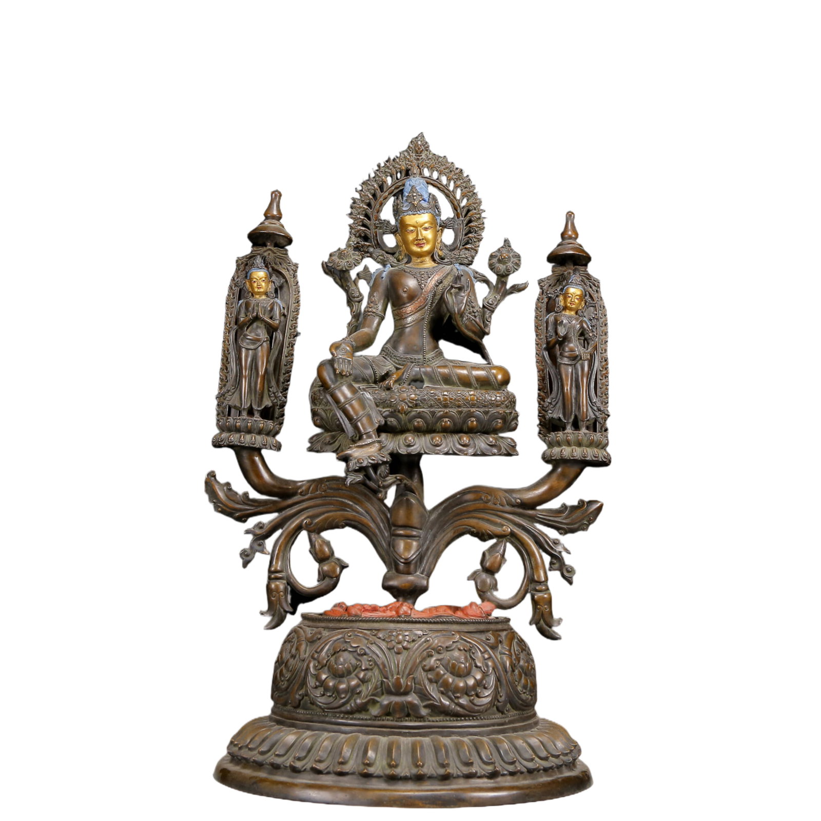 A Solemn Gilt Bronze Statue of Tara: A Solemn Gilt Bronze Statue of Tara,Ming Dynasty, China,Size:16.1inx13inx26.4in,Weight:22840g 铜鎏金度母像，明代