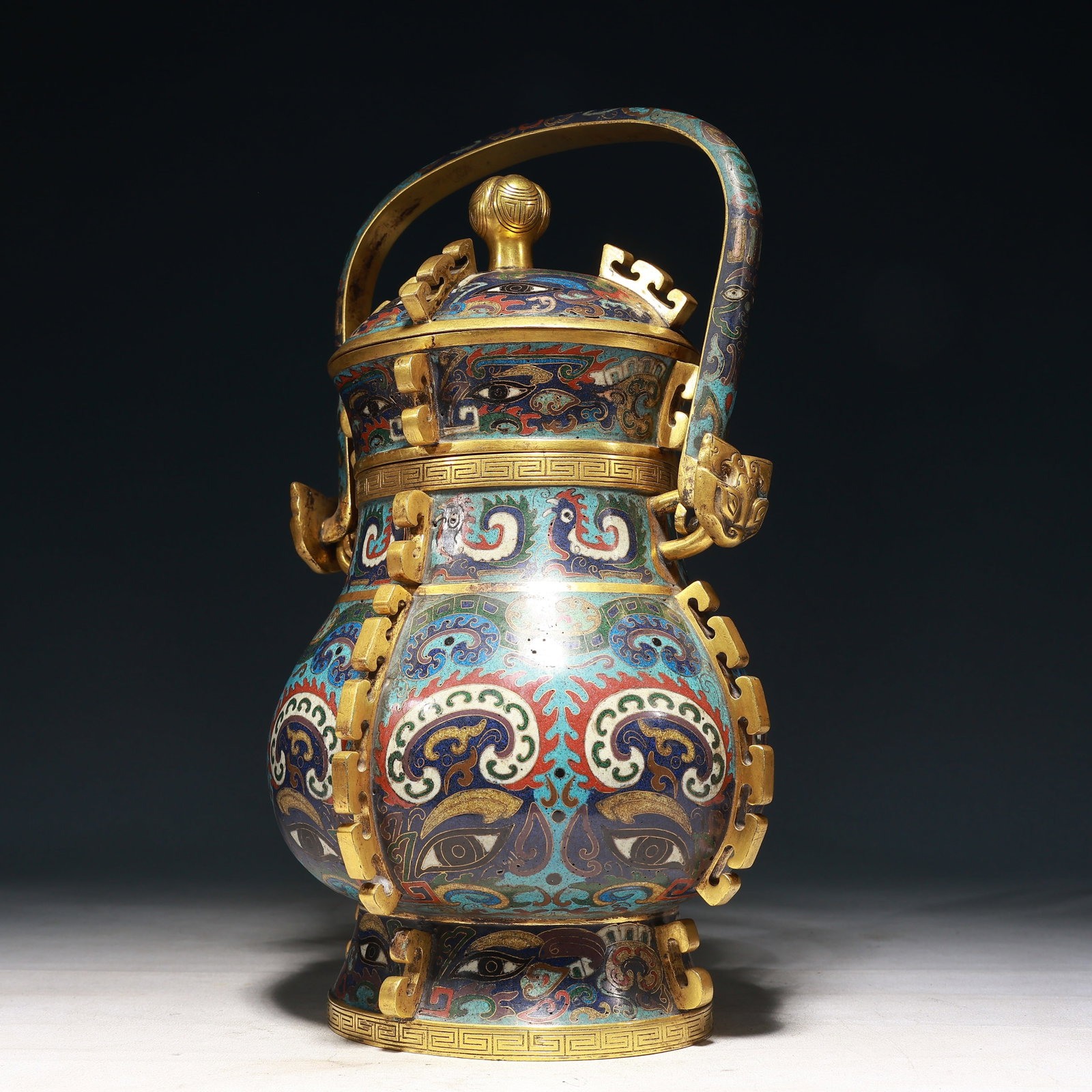 A Rare Cloisonne Beast-Face Pattern Beast-Ears Ewer - 4