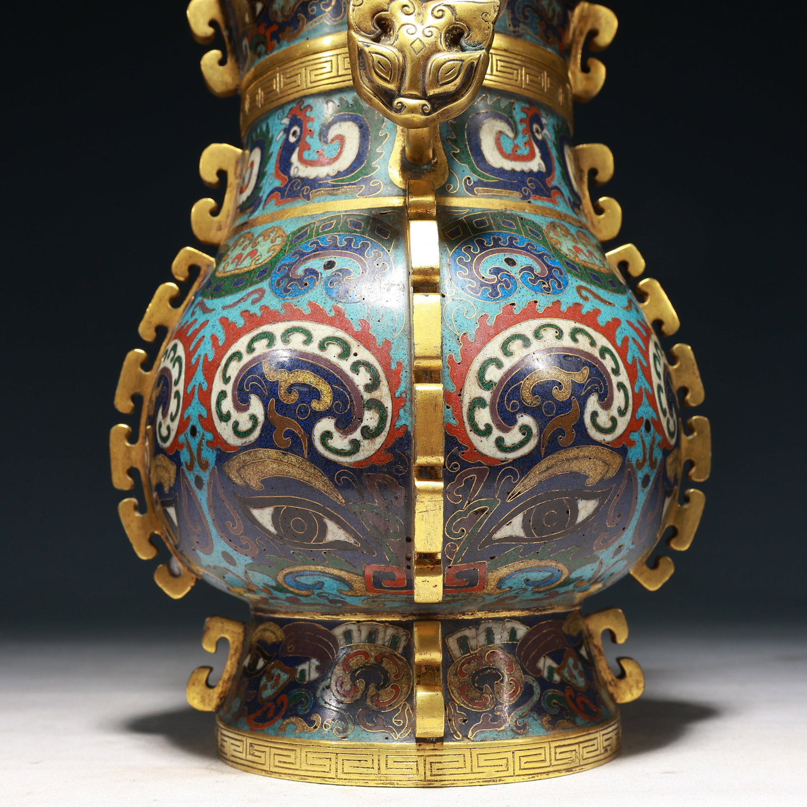 A Rare Cloisonne Beast-Face Pattern Beast-Ears Ewer - 6