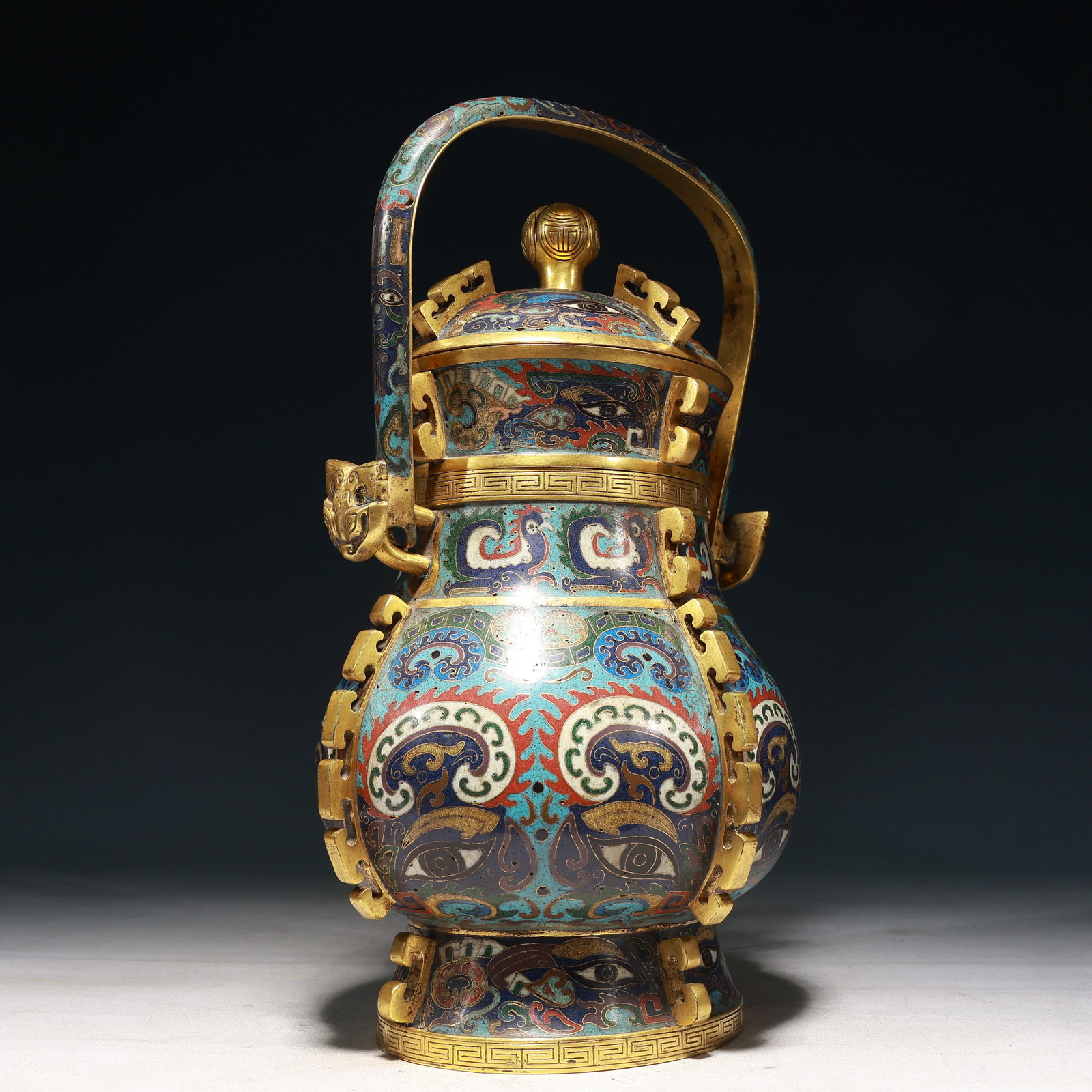 A Rare Cloisonne Beast-Face Pattern Beast-Ears Ewer - 7