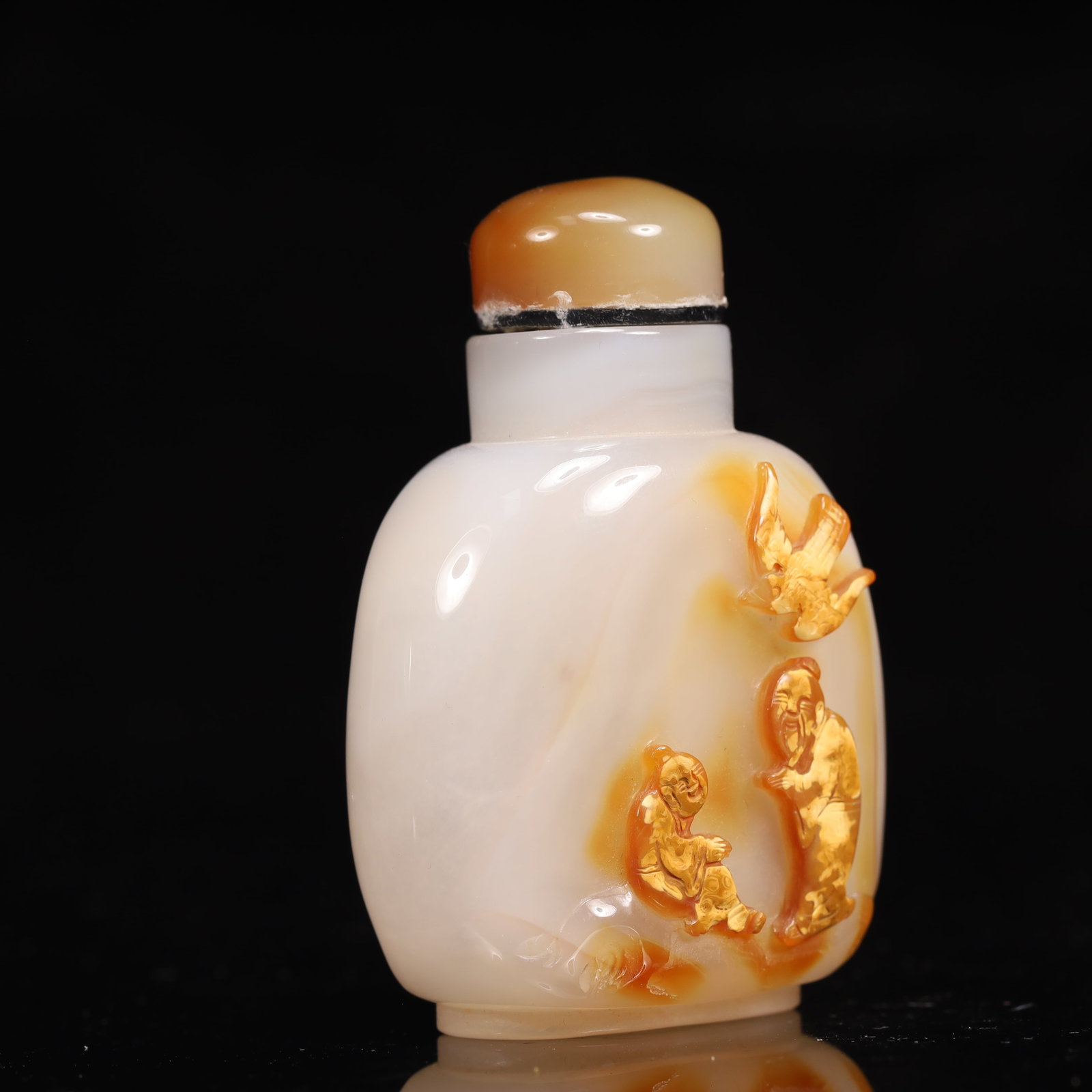 An Exquisite Agate Figure and Bird Pattern Snuff Bottle - 3