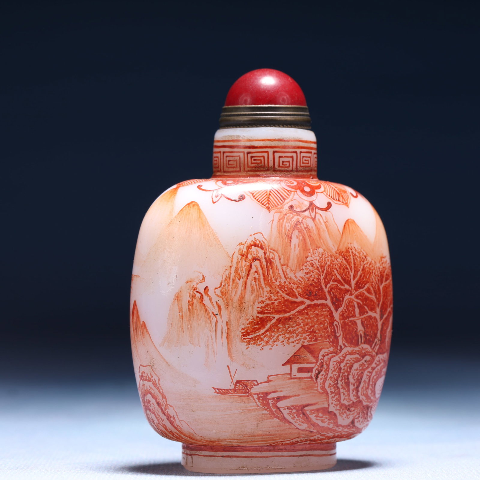 An Exquisite Glass Landscape Pattern Snuff Bottle - 4