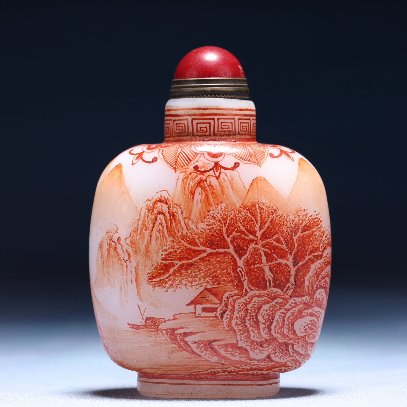 An Exquisite Glass Landscape Pattern Snuff Bottle - 5