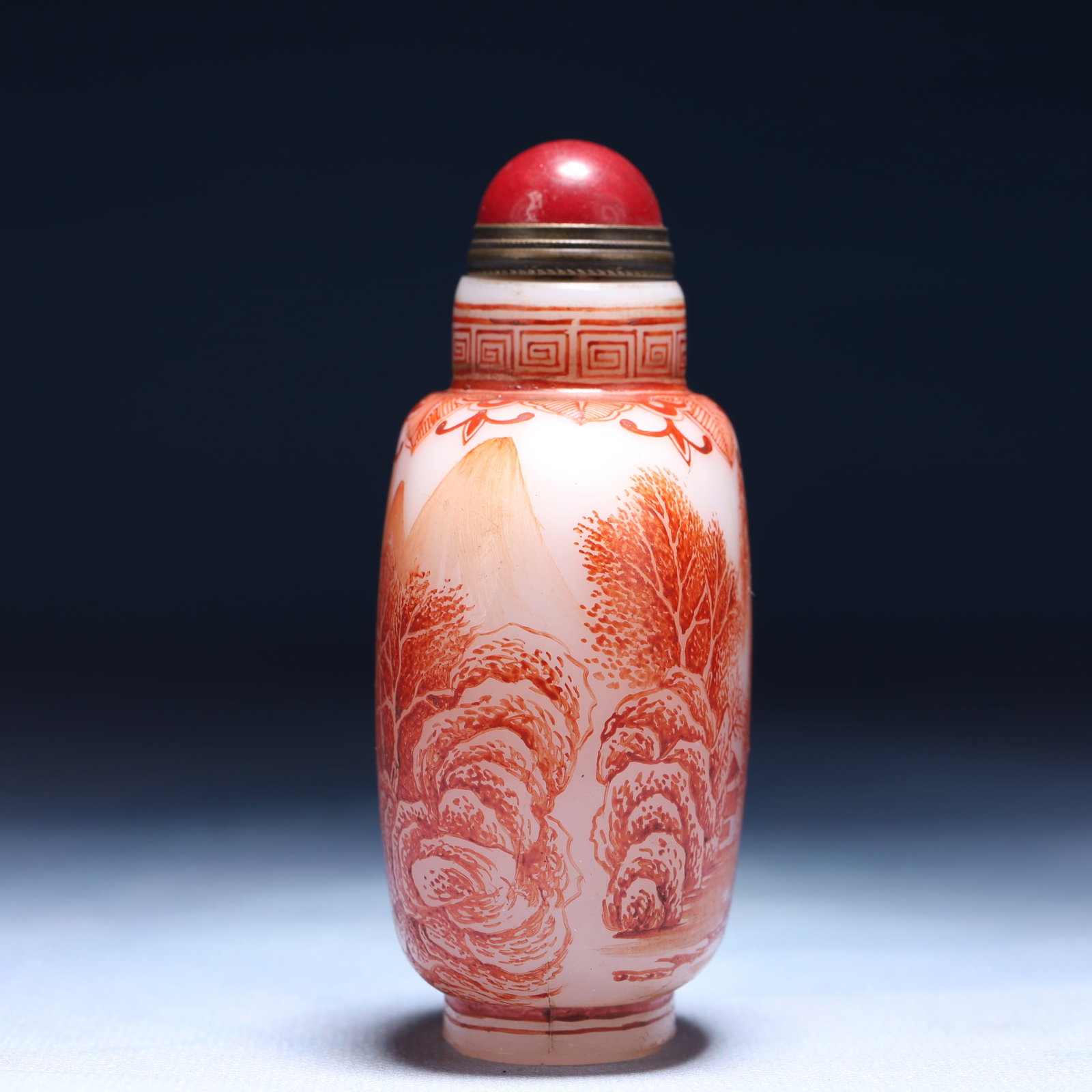 An Exquisite Glass Landscape Pattern Snuff Bottle - 6