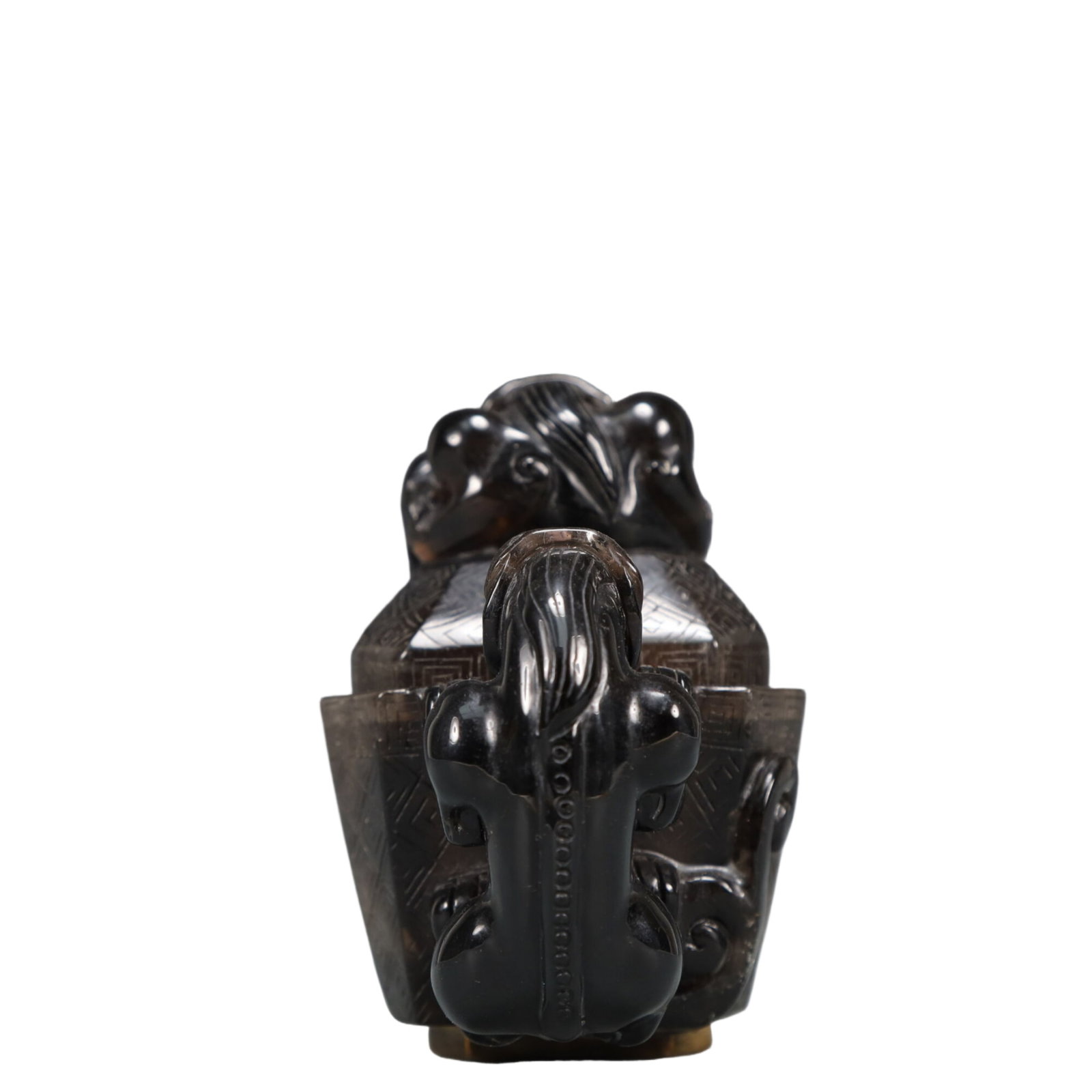 An Exquisite Crystal Beast-Face Pattern Double-Ears Censer - 3