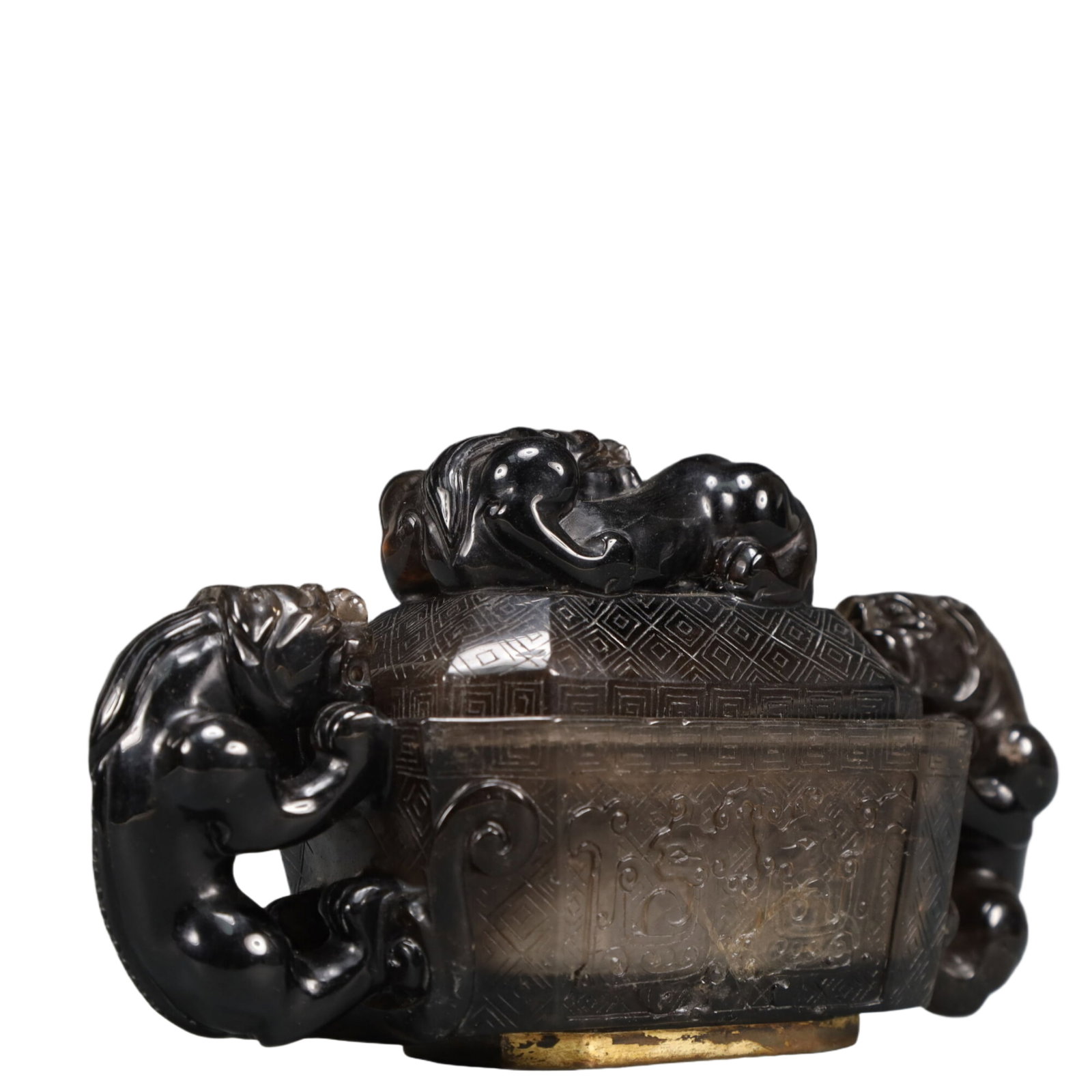 An Exquisite Crystal Beast-Face Pattern Double-Ears Censer - 4
