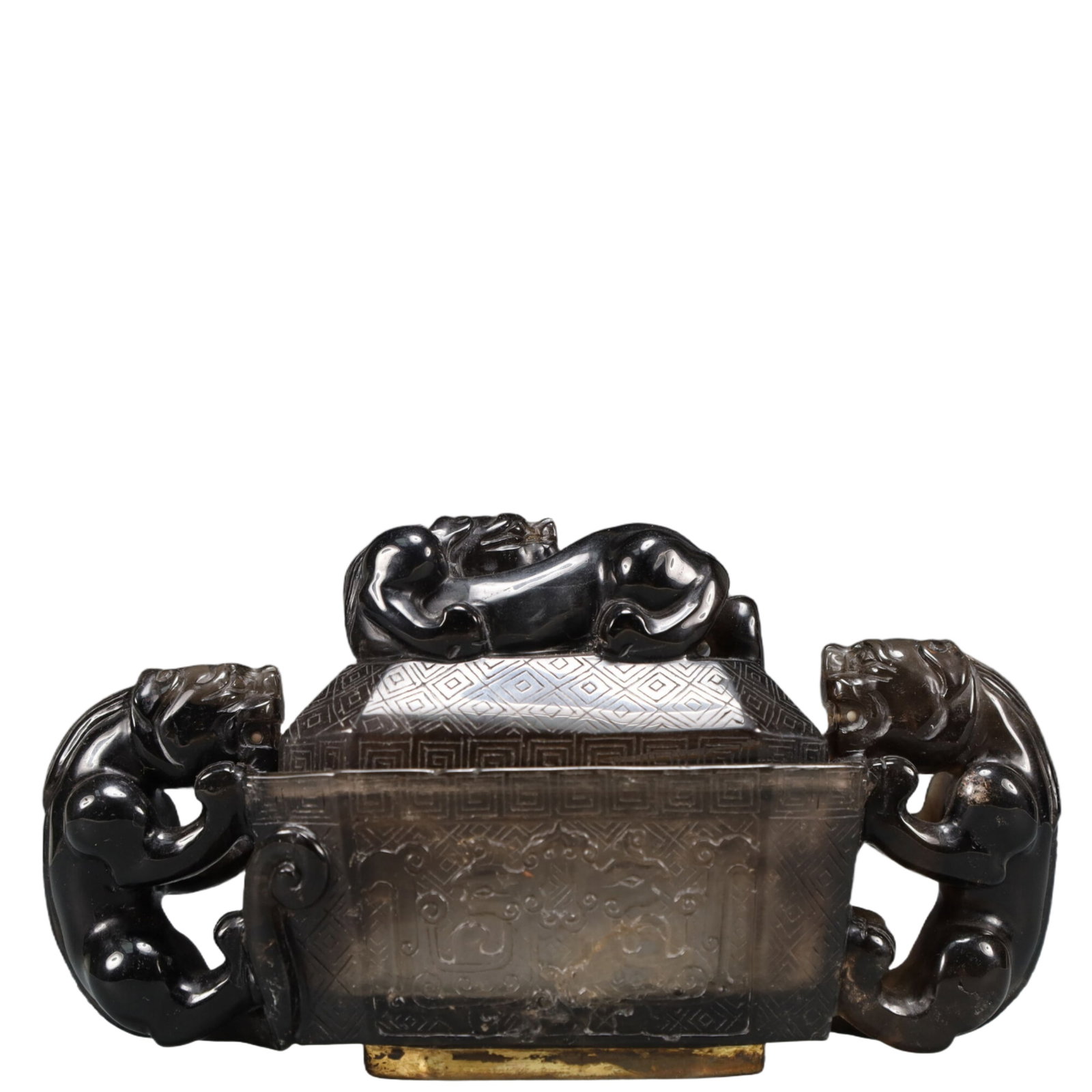 An Exquisite Crystal Beast-Face Pattern Double-Ears Censer - 5
