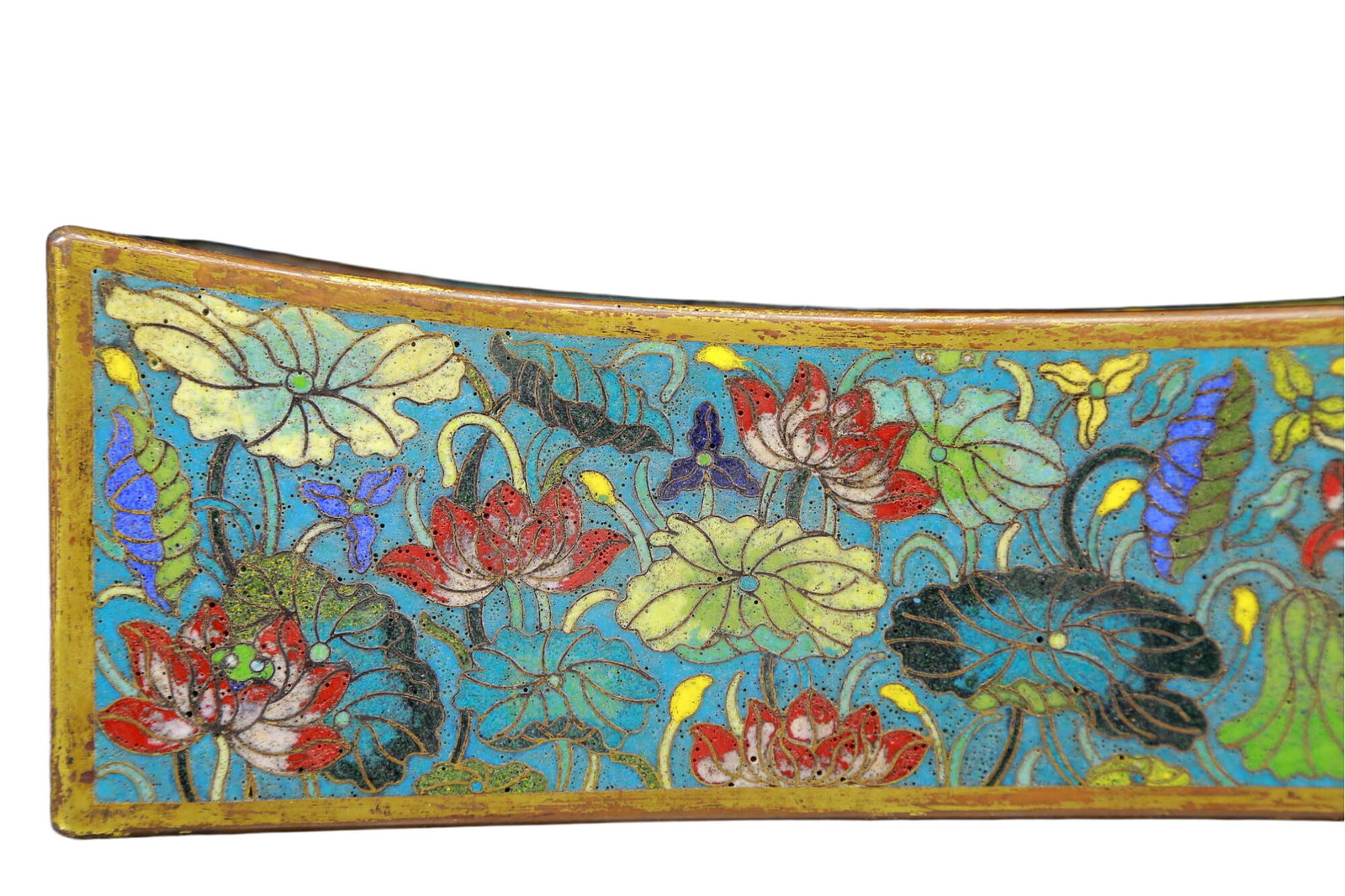 An Exquisite Cloisonne Lotus Pattern Pillow - 2