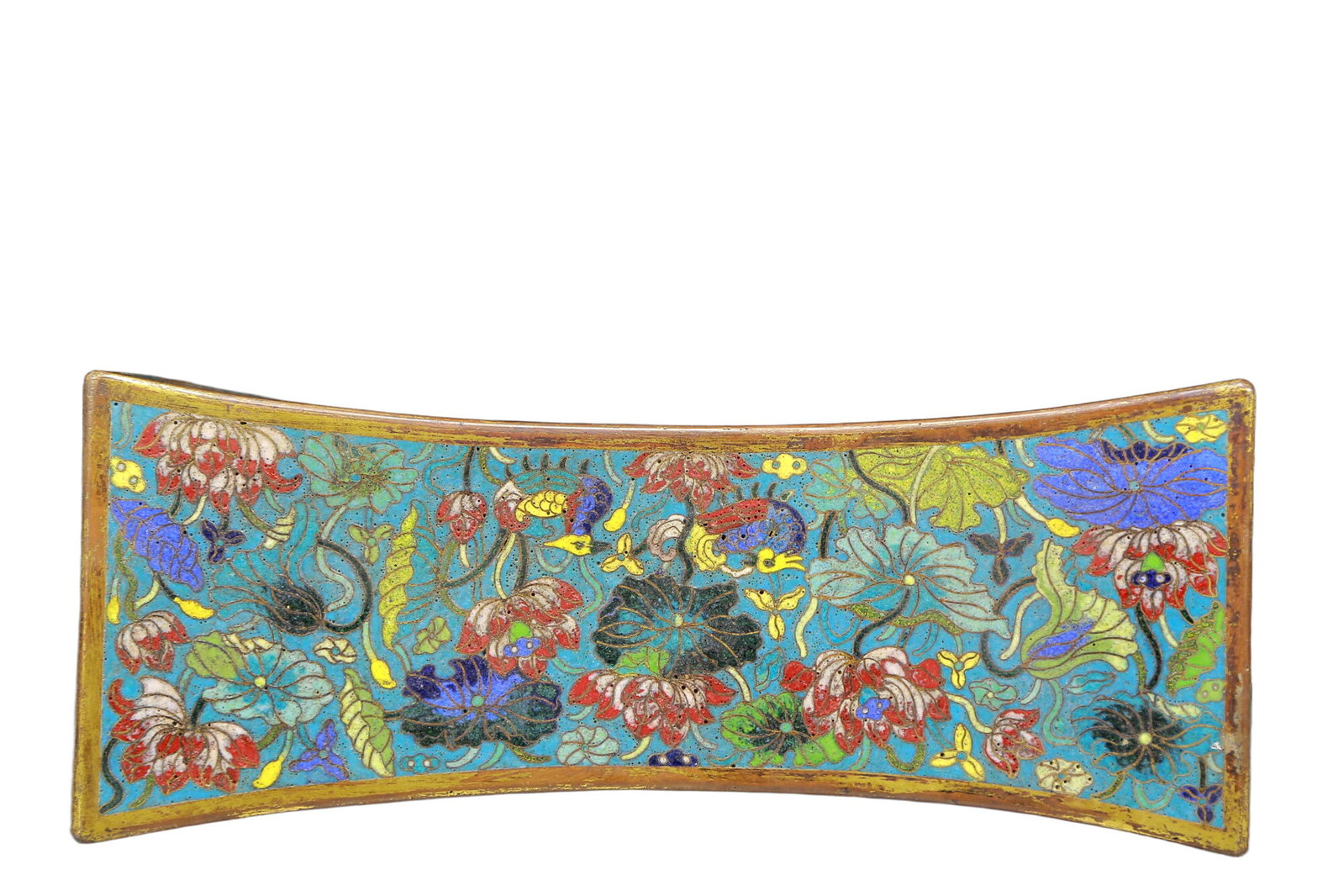 An Exquisite Cloisonne Lotus Pattern Pillow - 4