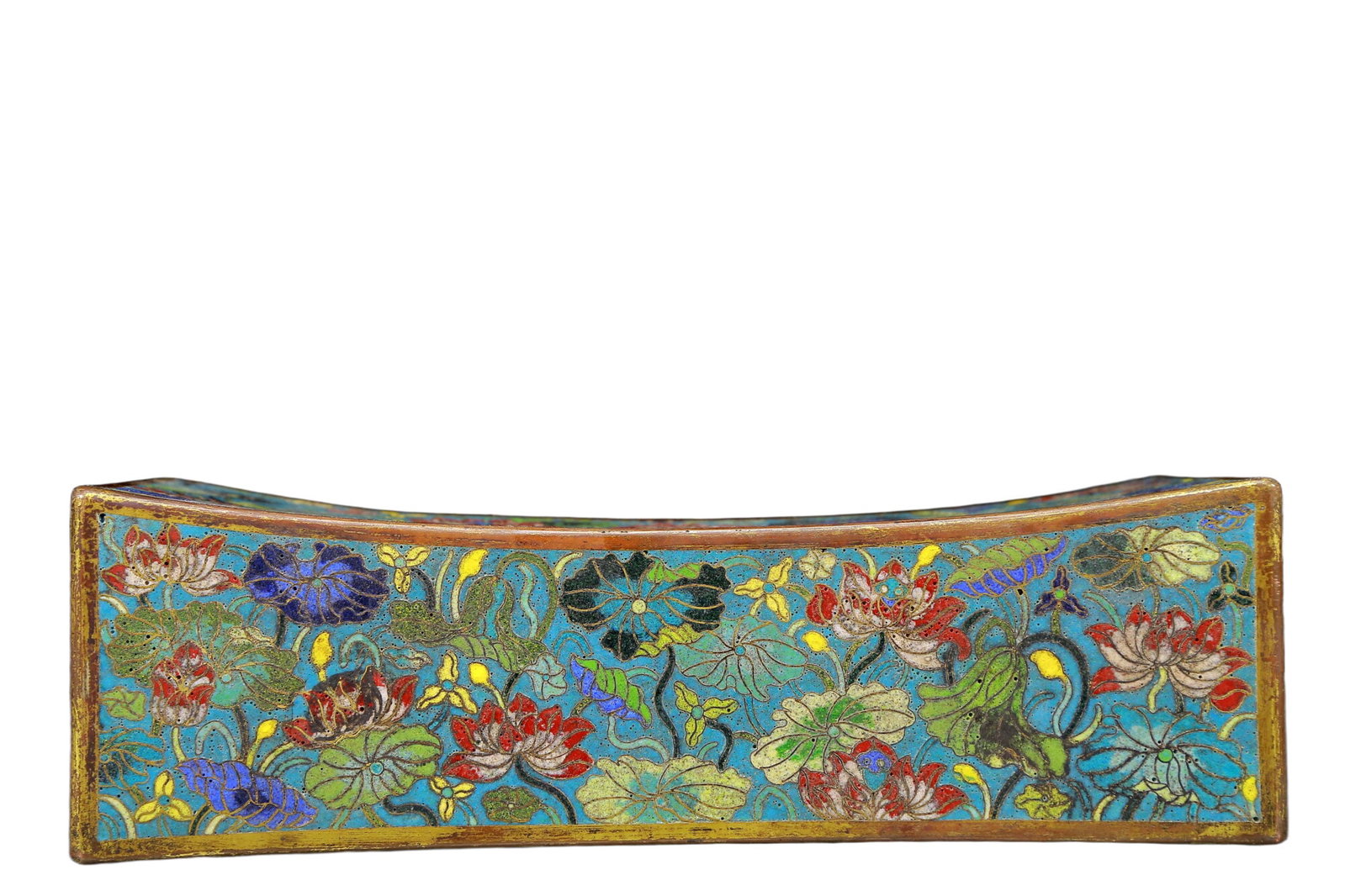 An Exquisite Cloisonne Lotus Pattern Pillow - 5