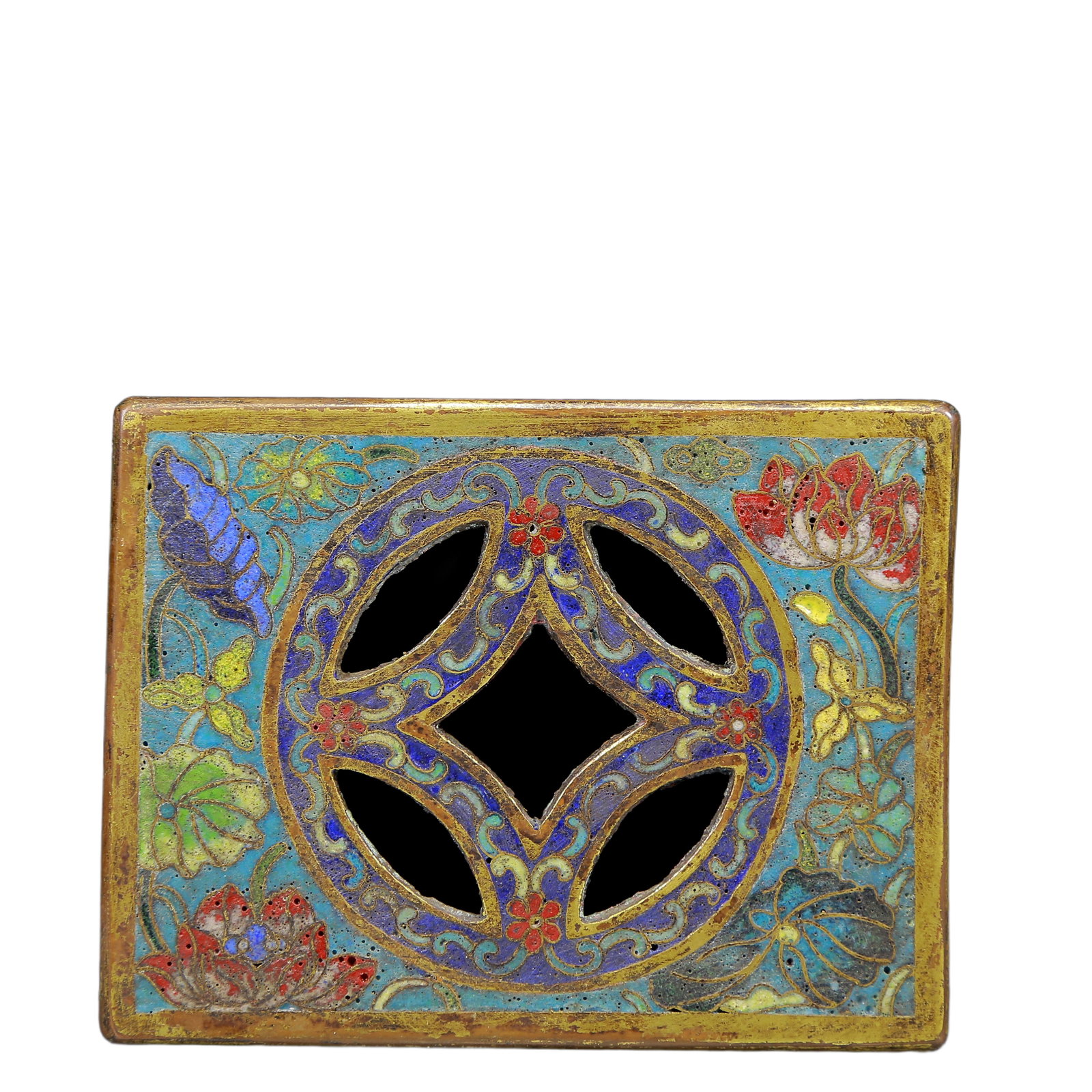 An Exquisite Cloisonne Lotus Pattern Pillow - 6