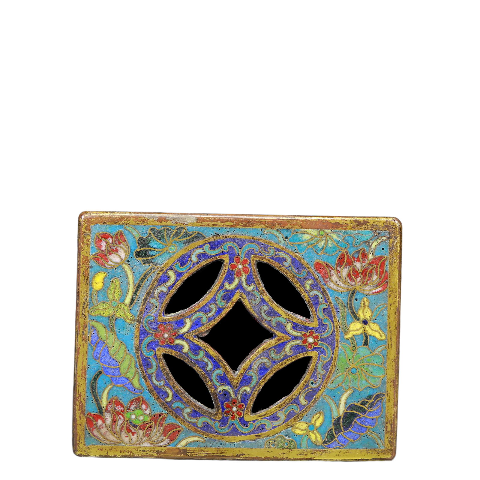 An Exquisite Cloisonne Lotus Pattern Pillow - 8