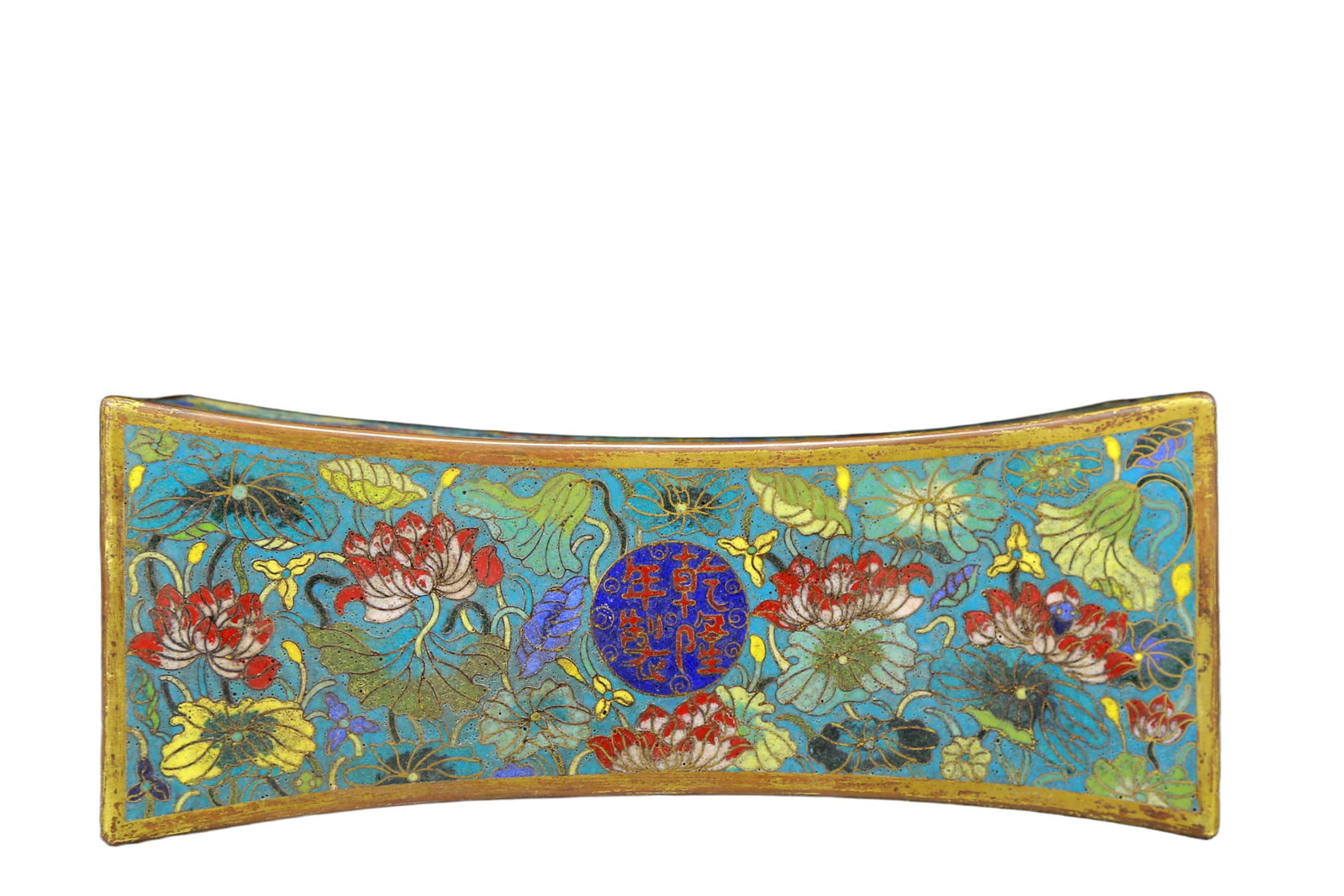 An Exquisite Cloisonne Lotus Pattern Pillow - 9
