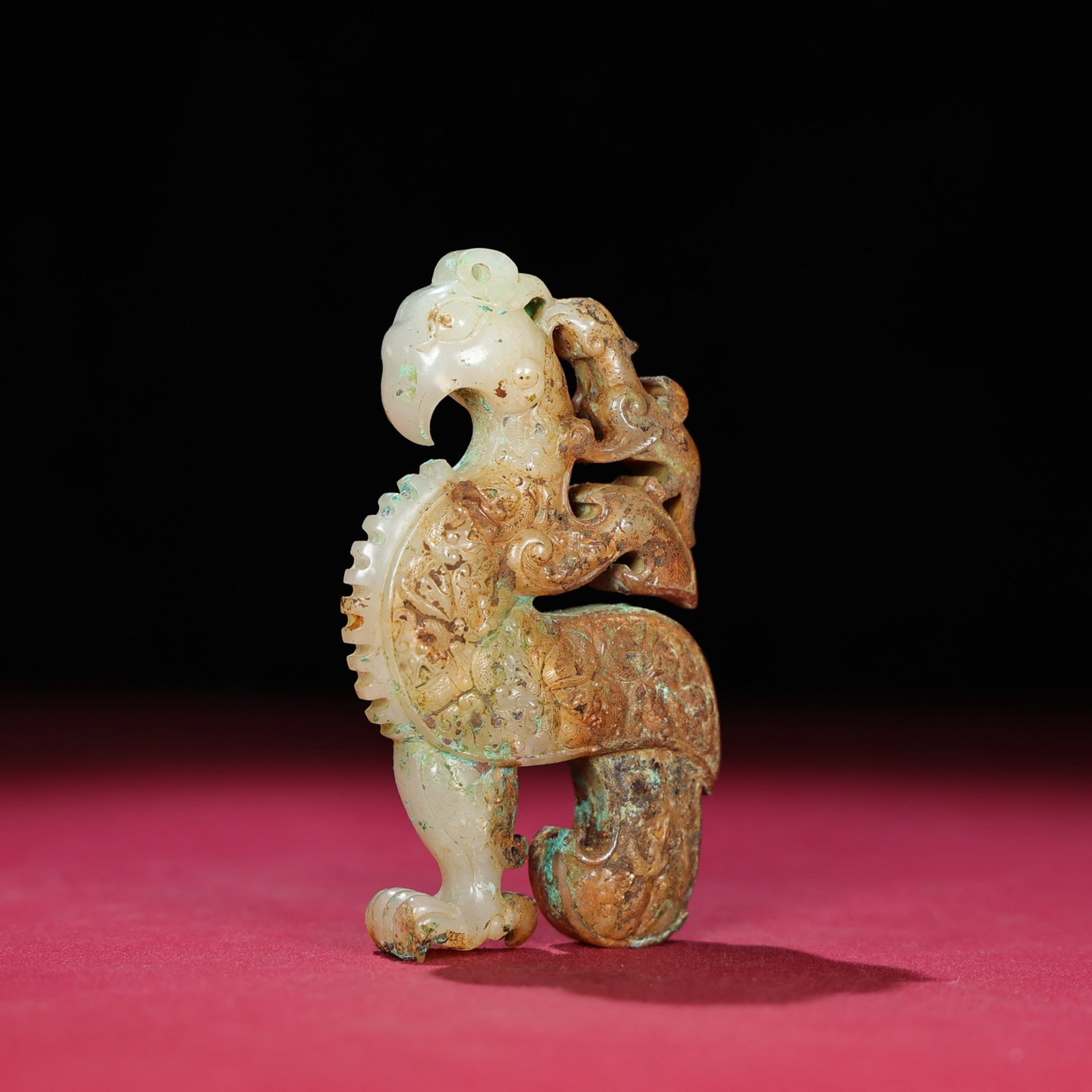 An Exquisite White Jade Phoenix Pendant - 2