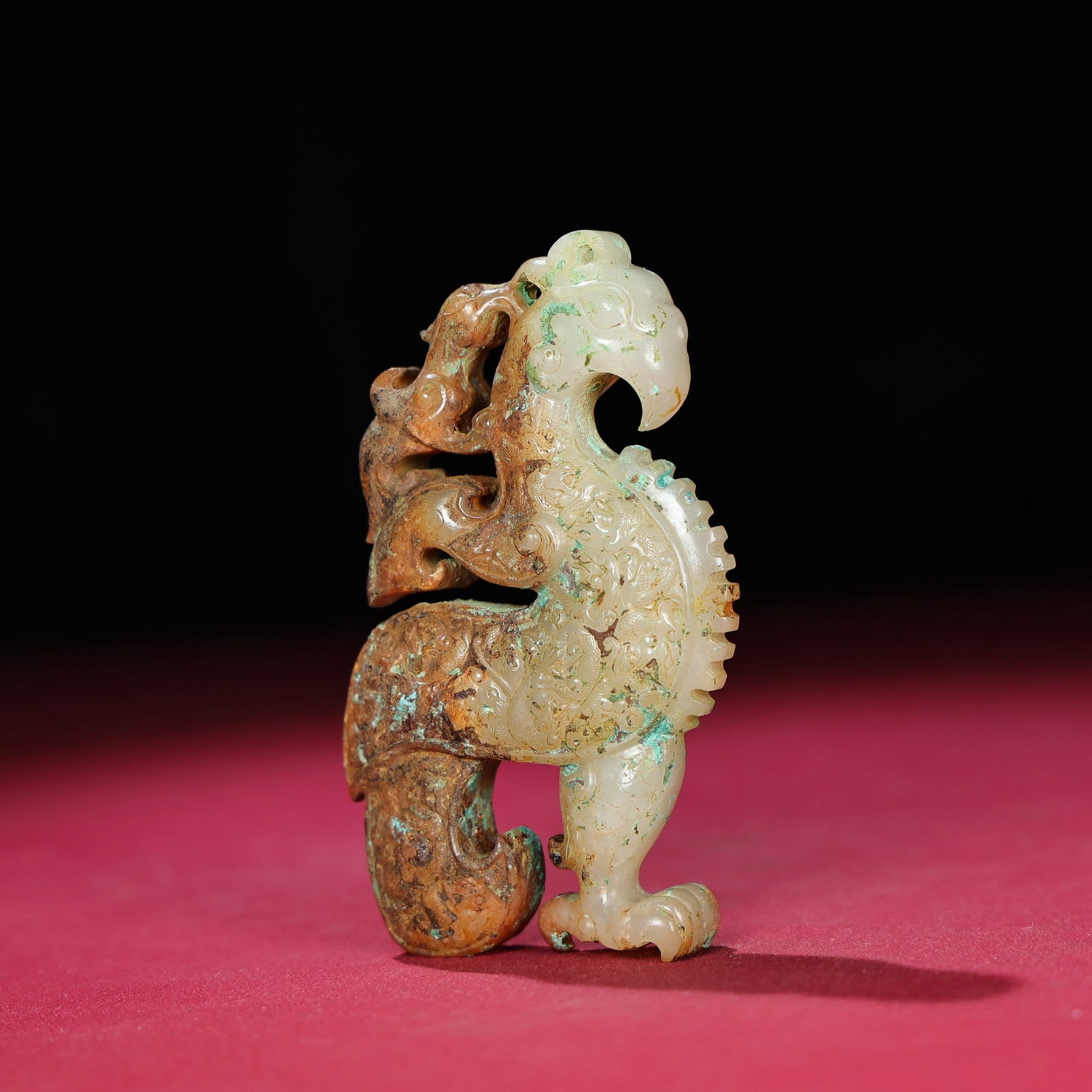 An Exquisite White Jade Phoenix Pendant - 7