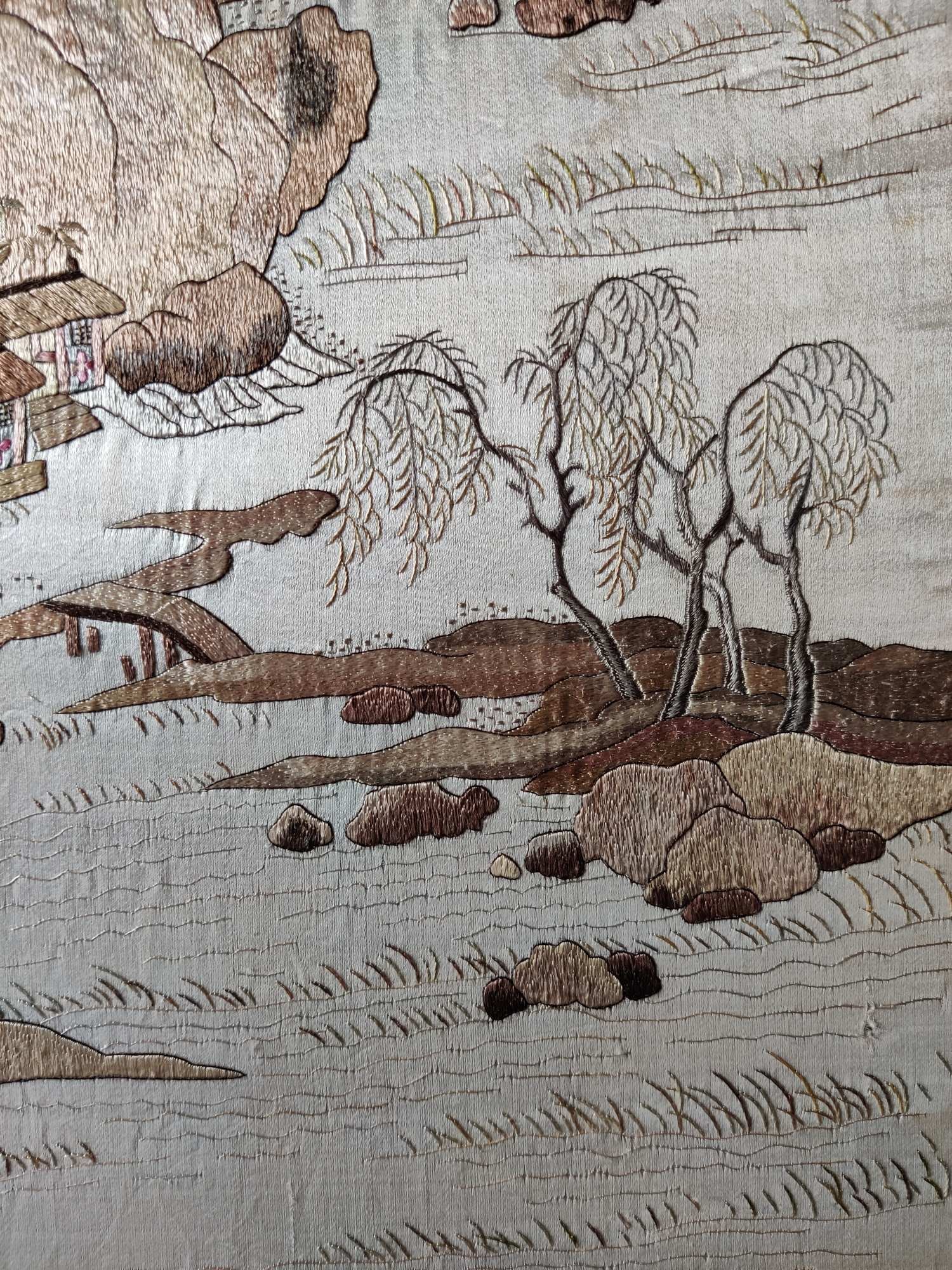 Cantonese Embroidery Landscape Pattern Four Screens - 5