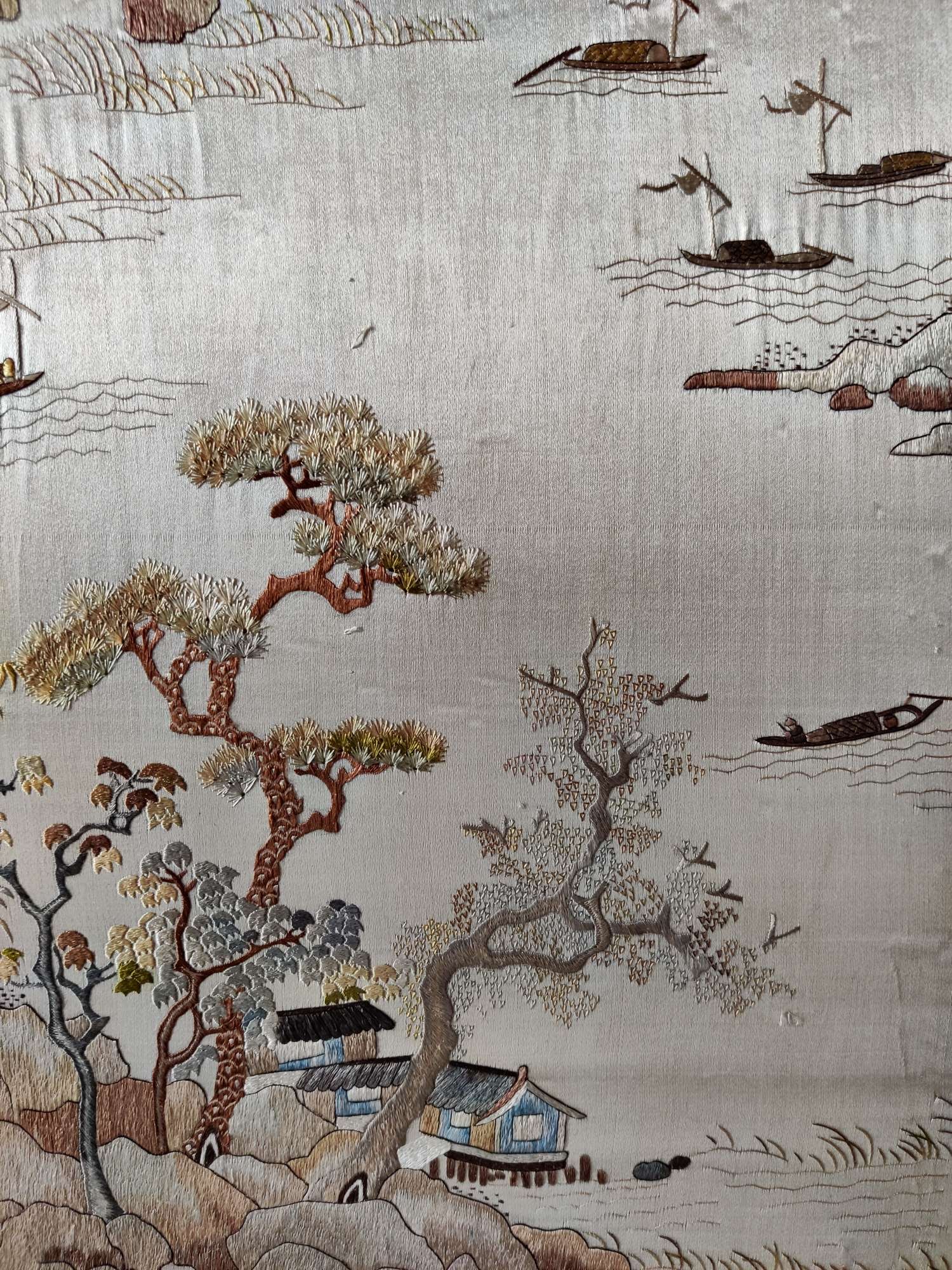 Cantonese Embroidery Landscape Pattern Four Screens - 6