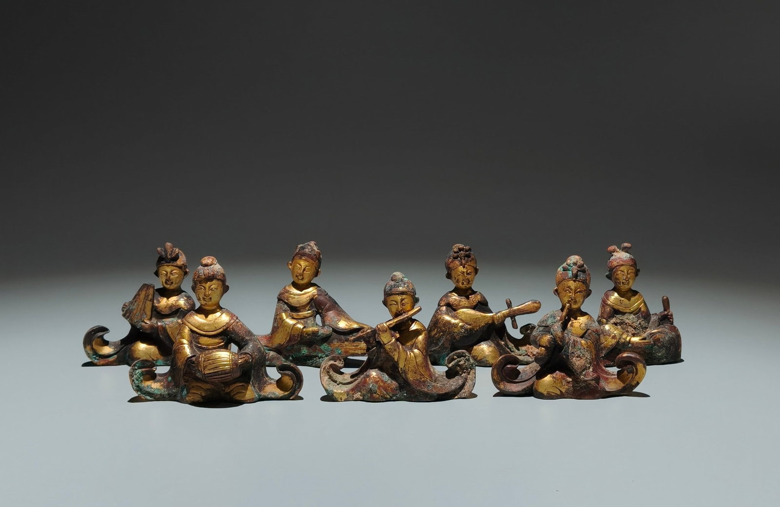 A Set of Fine Gilt Bronze Figure Ornaments (1 of 9)