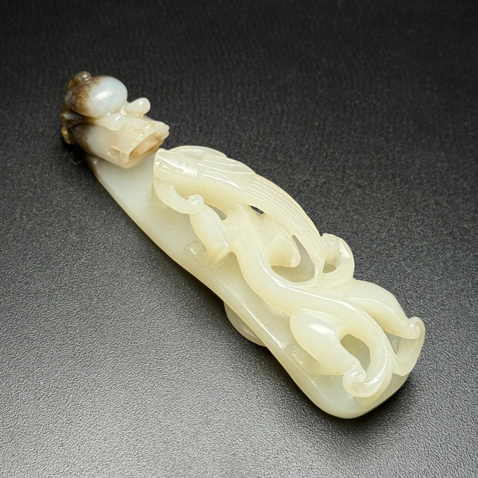 An Exquisite White Jade Dragon Pattern Hook (1 of 7)