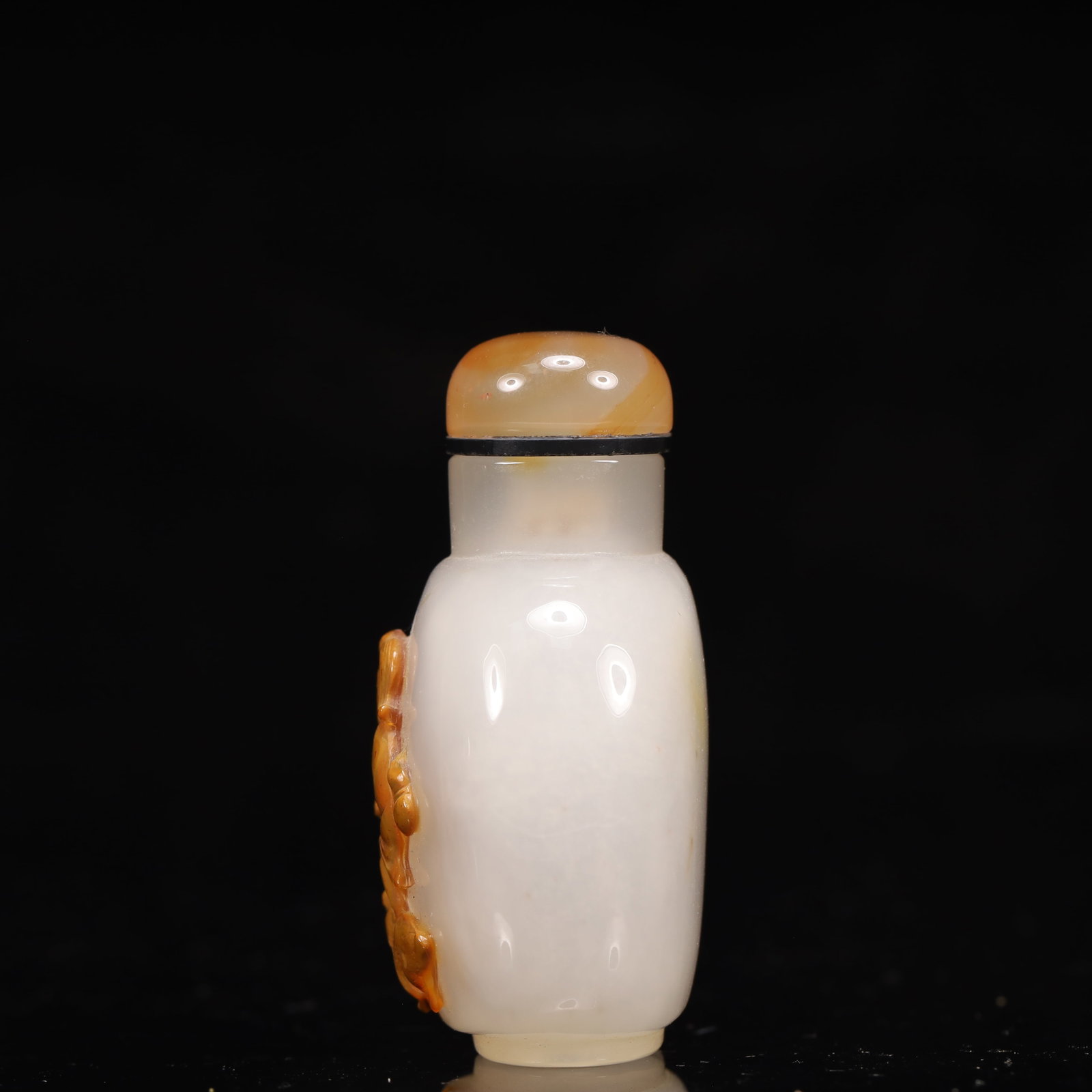 An Exquisite Agate Figure and Golden Toad Pattern Snuff Bottle - 6