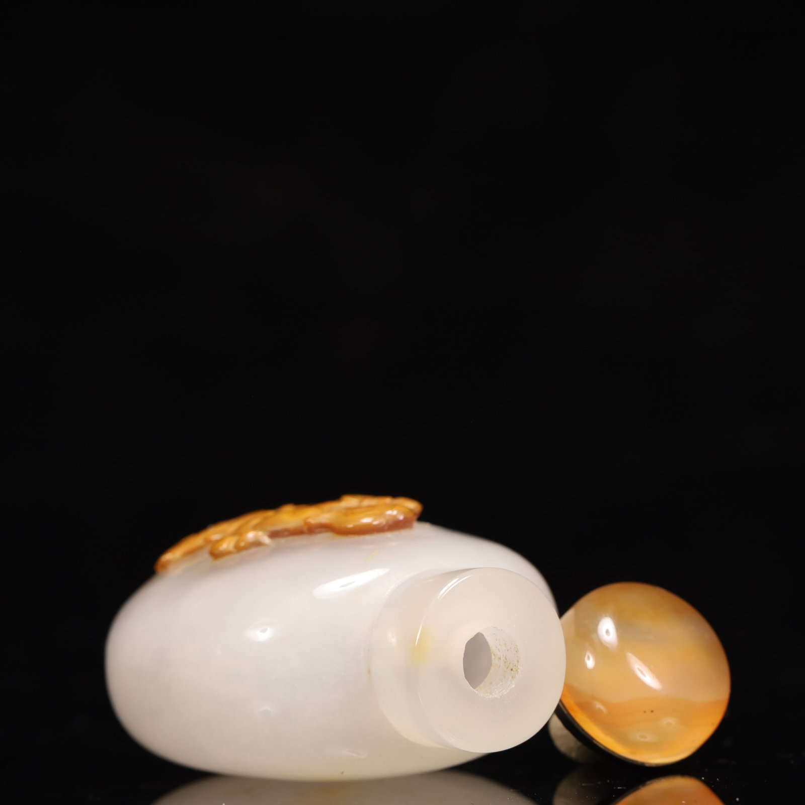 An Exquisite Agate Figure and Golden Toad Pattern Snuff Bottle - 8