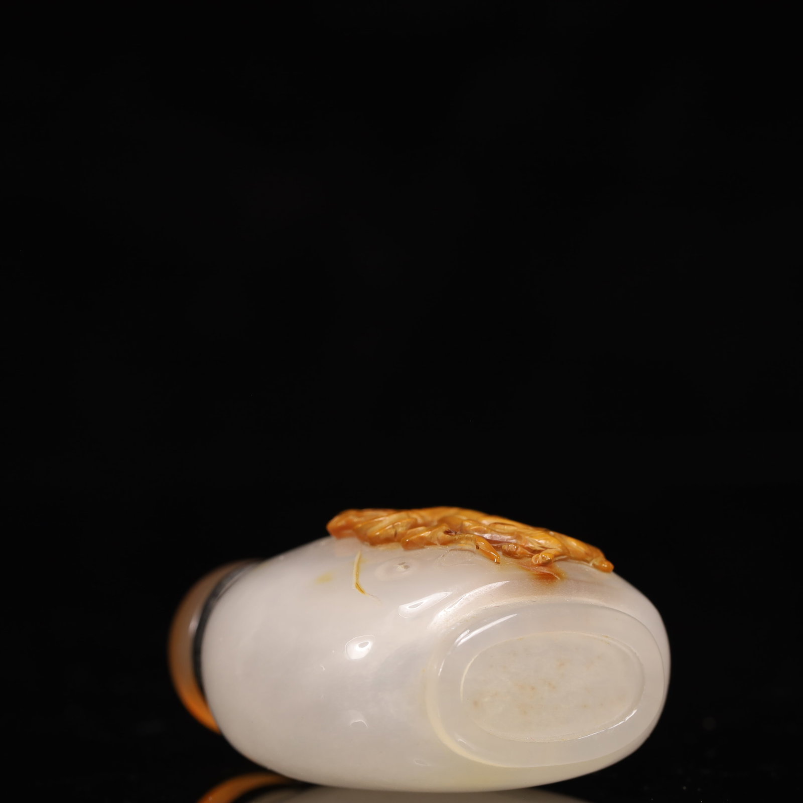 An Exquisite Agate Figure and Golden Toad Pattern Snuff Bottle - 9