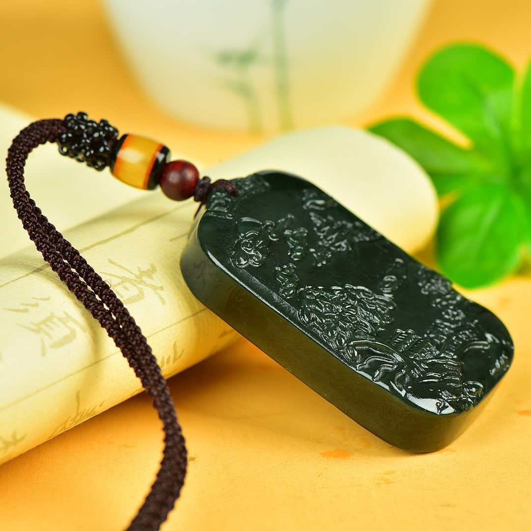 An Exquisite Sapphire Landscape Pattern Pendant - 3