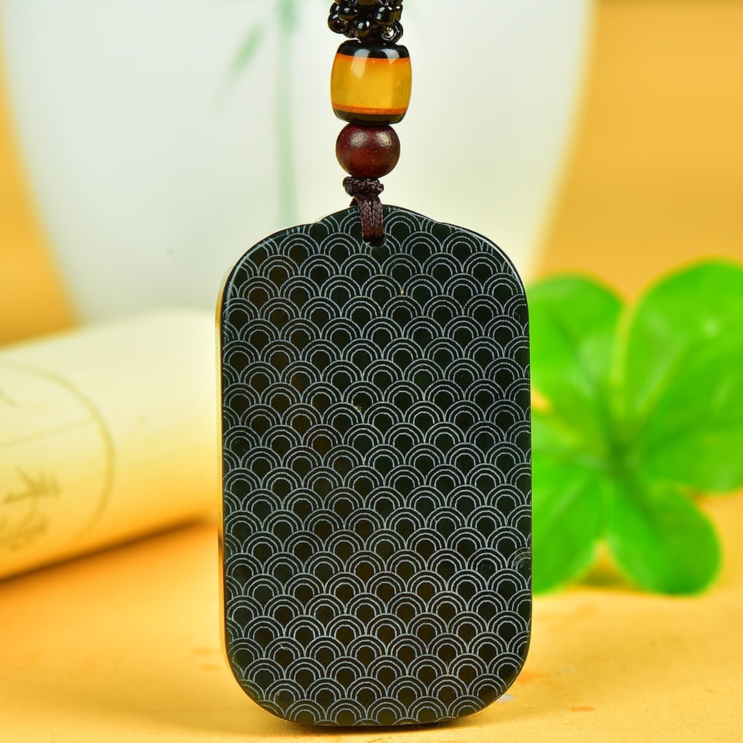 An Exquisite Sapphire Landscape Pattern Pendant - 5